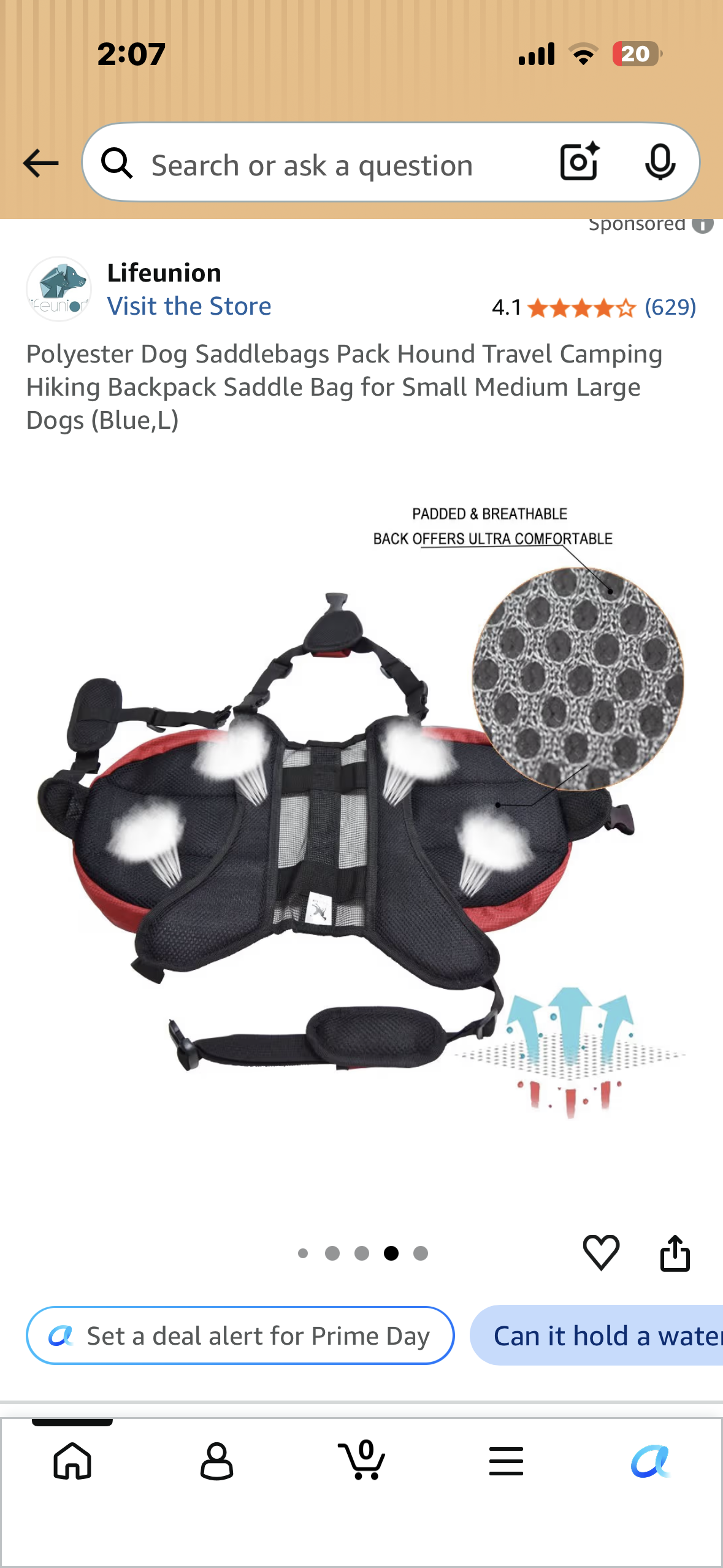 Polyester Dog Saddlebags Pack Hound Travel Camping Hiking Backpack Saddle Bag for Small Medium Large Dogs (Blue/Grey)L)