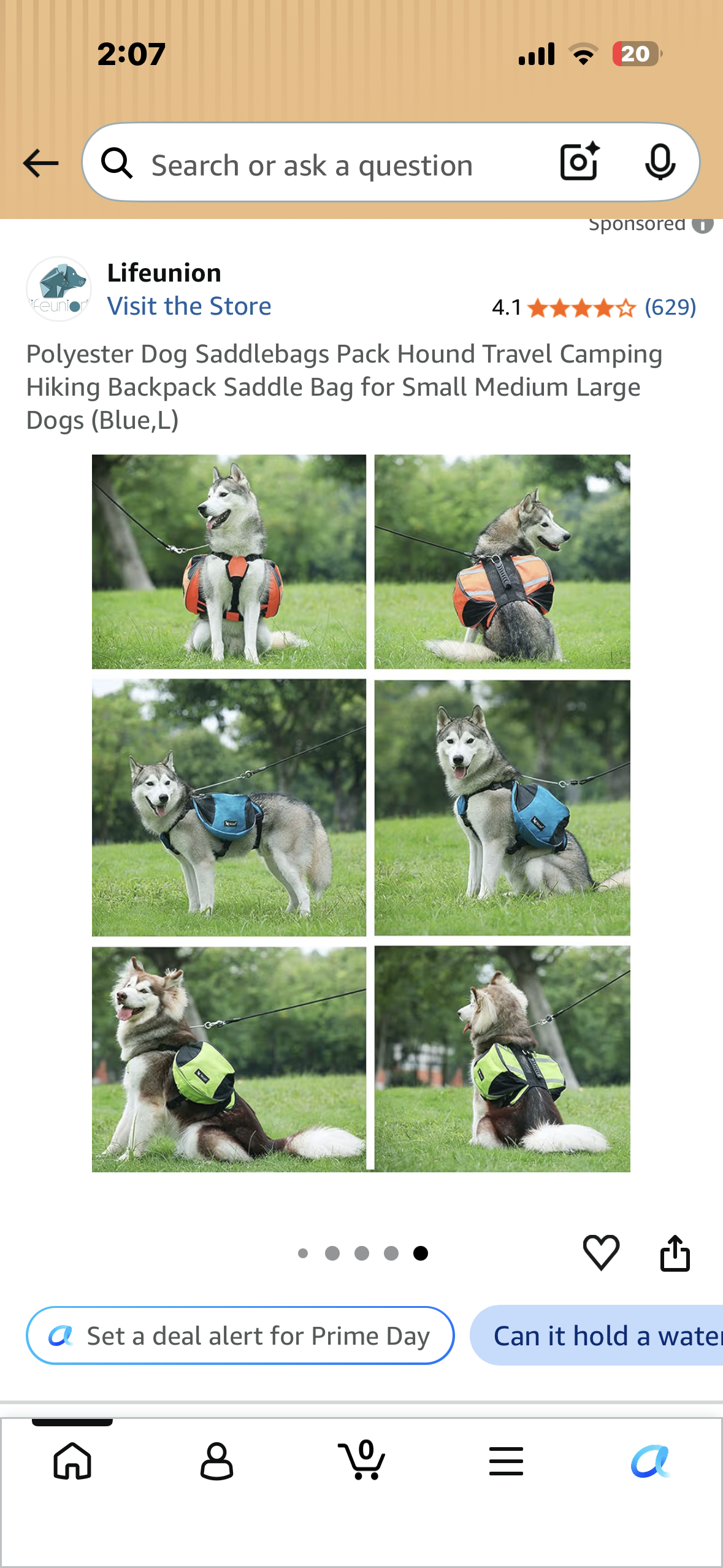 Polyester Dog Saddlebags Pack Hound Travel Camping Hiking Backpack Saddle Bag for Small Medium Large Dogs (Blue/Grey)L)