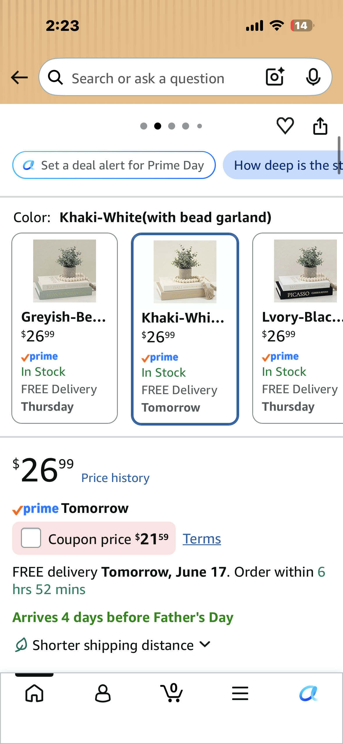 3-Piece Decorative Books for Home Decor with Wood Bead Garland - Stackable Linen Faux Book Box for Coffee Table Styling, Real Fabric Cover Fake Books with Tassel as Display