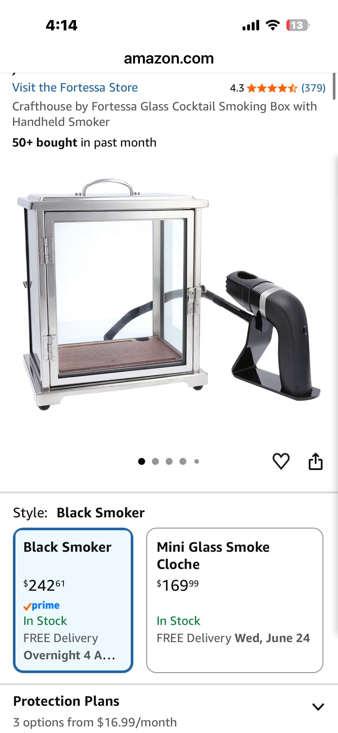 Stainless Steel and Glass Cocktail Smoker Kit