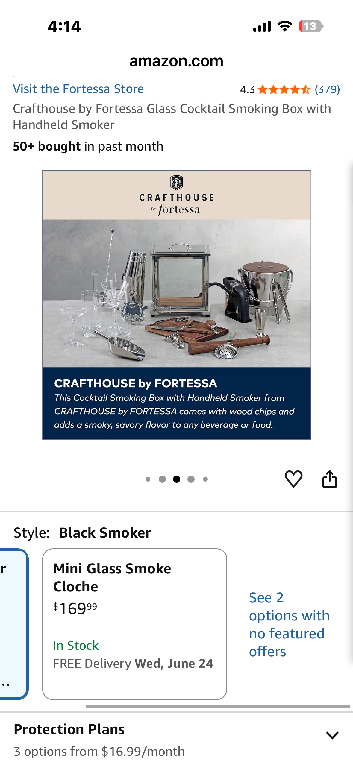 Stainless Steel and Glass Cocktail Smoker Kit