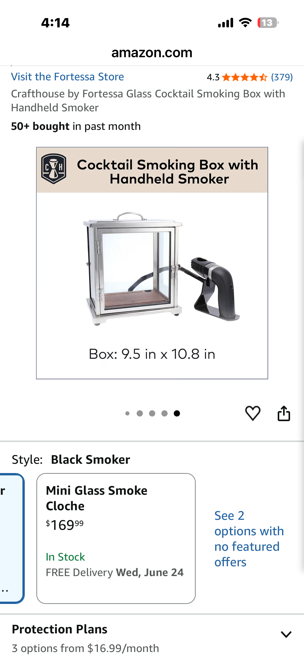 Stainless Steel and Glass Cocktail Smoker Kit