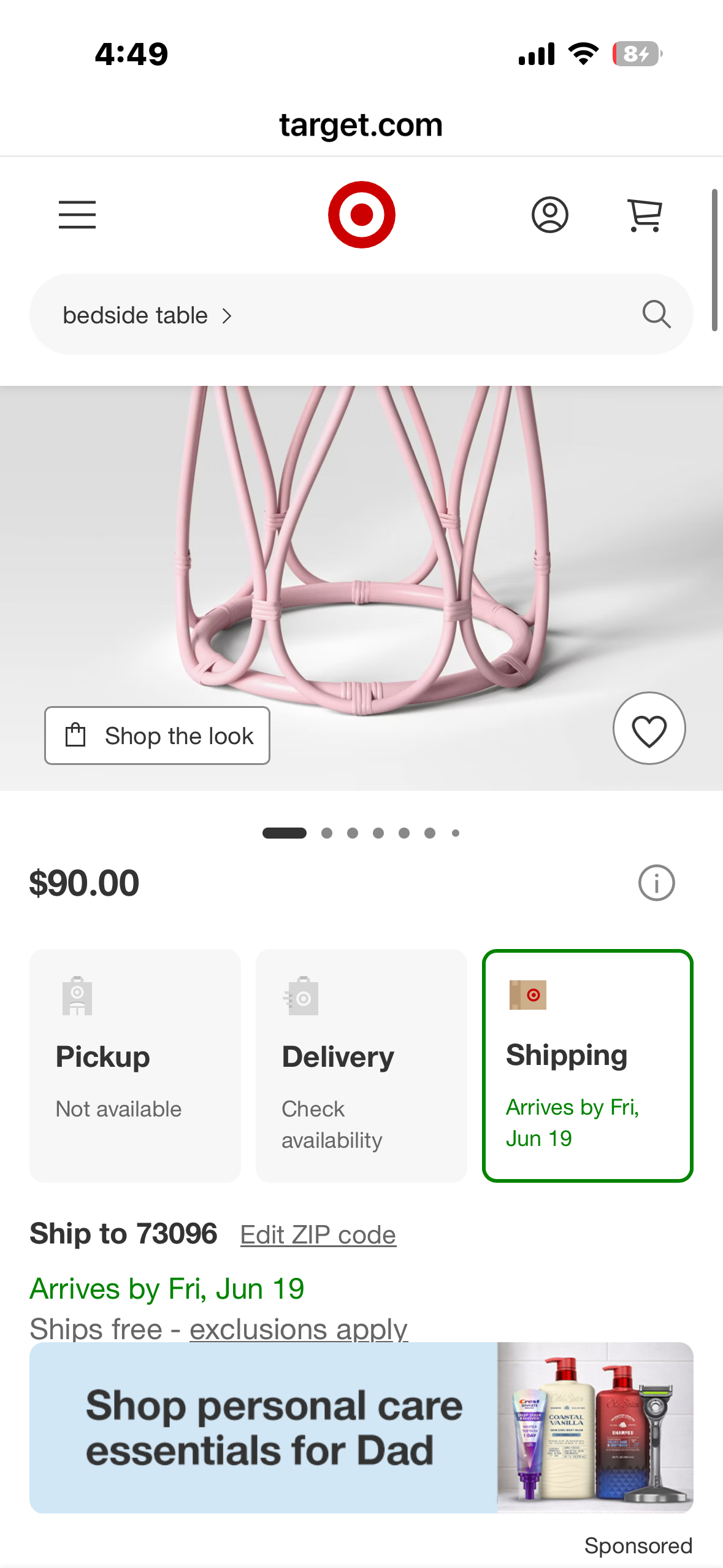 Rattan Kids' Bedside Table, Coral - Pillowfort™: Pink Rattan Nightstand, No Assembly, Ethical Handcraft Certified