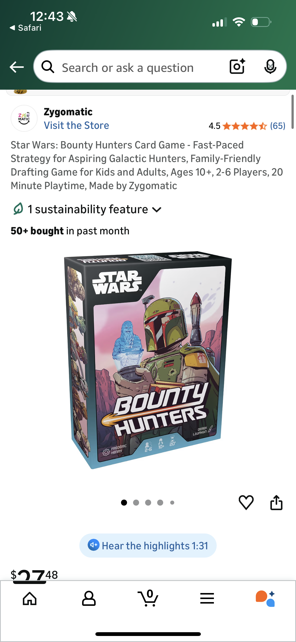 Star Wars: Bounty Hunters Card Game - Fast-Paced Strategy for Aspiring Galactic Hunters, Family-Friendly Drafting Game for Kids and Adults, Ages 10+, 2-6 Players, 20 Minute Playtime, Made by Zygomatic new