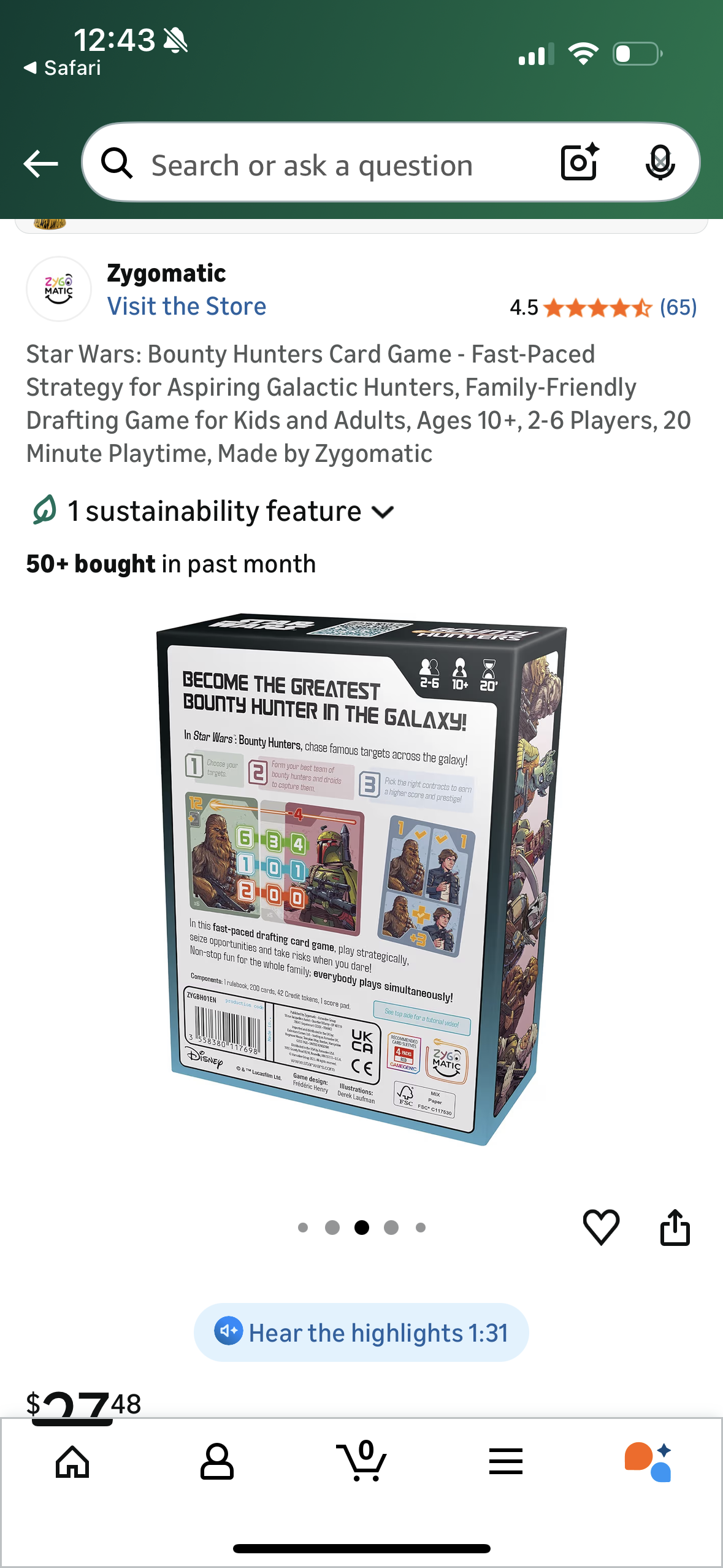Star Wars: Bounty Hunters Card Game - Fast-Paced Strategy for Aspiring Galactic Hunters, Family-Friendly Drafting Game for Kids and Adults, Ages 10+, 2-6 Players, 20 Minute Playtime, Made by Zygomatic new