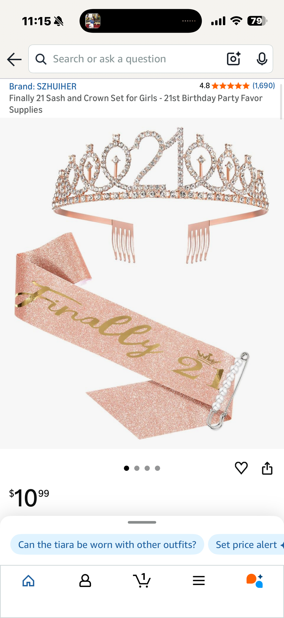 Finally 21 Sash and Crown Set for Girls - 21st Birthday Party Favor Supplies