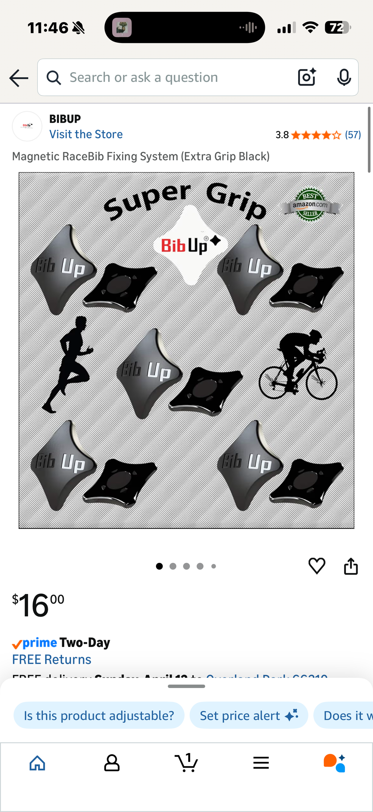Magnetic RaceBib Fixing System (Extra Grip Black)