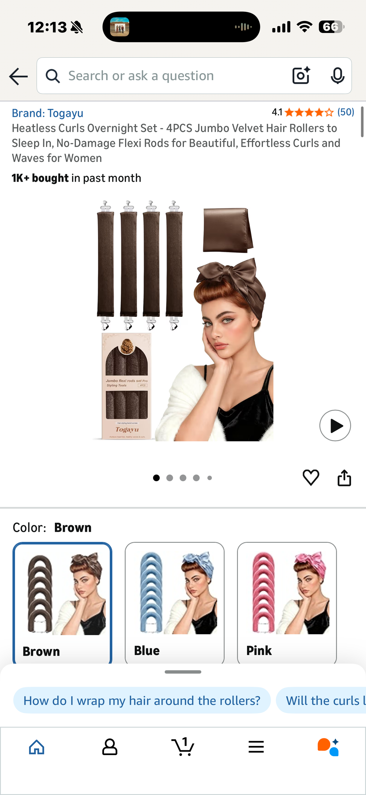 Heatless Curls Overnight Set - 4PCS Jumbo Velvet Hair Rollers to Sleep In, No-Damage Flexi Rods for Beautiful, Effortless Curls and Waves for Women