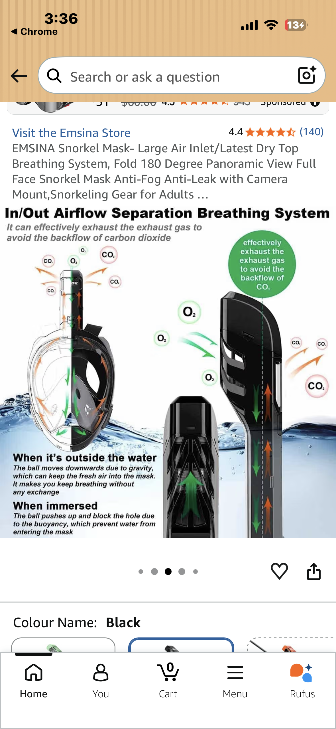 Snorkel Mask- Large Air Inlet/Latest Dry Top Breathing System, Fold 180 Degree Panoramic View Full Face Snorkel Mask Anti-Fog Anti-Leak with Camera Mount,Snorkeling Gear for Adults