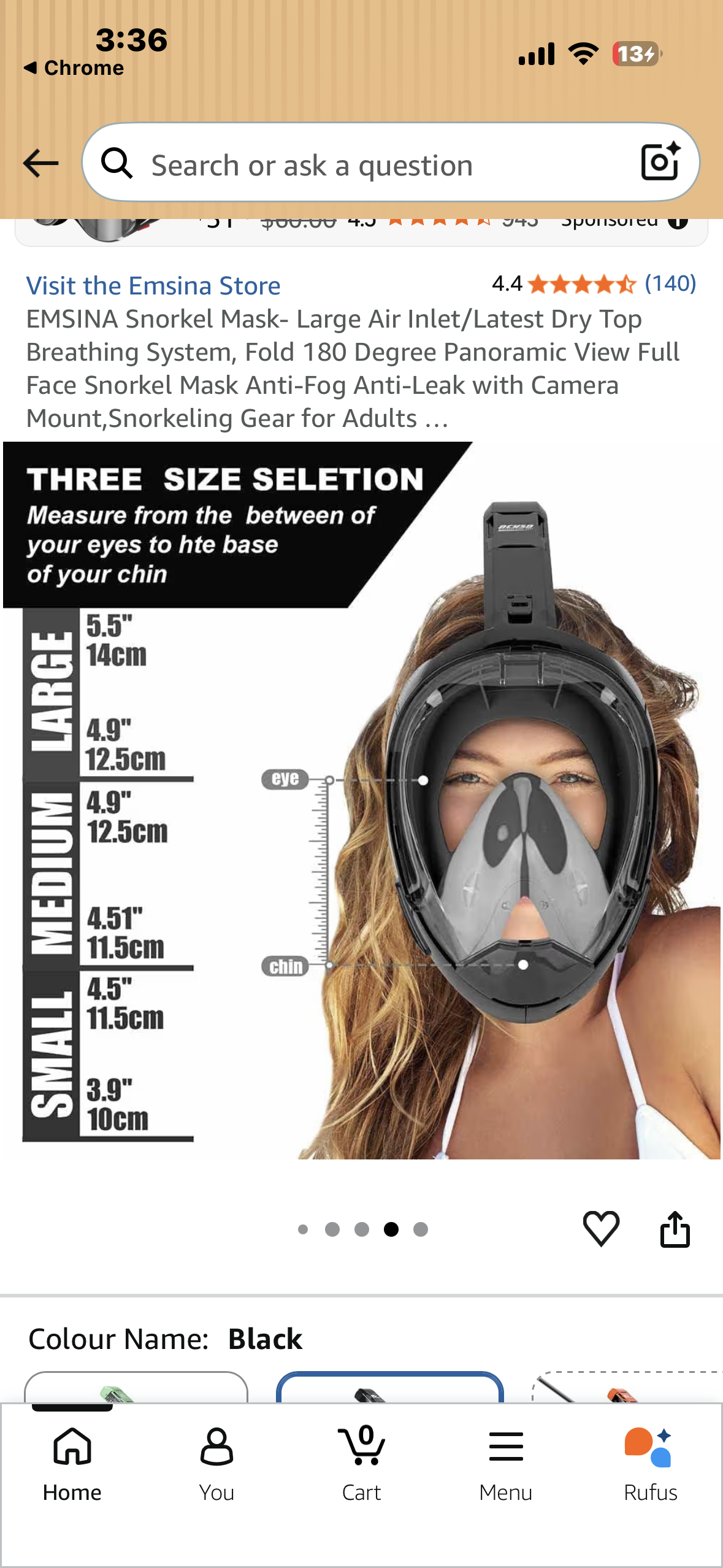 Snorkel Mask- Large Air Inlet/Latest Dry Top Breathing System, Fold 180 Degree Panoramic View Full Face Snorkel Mask Anti-Fog Anti-Leak with Camera Mount,Snorkeling Gear for Adults