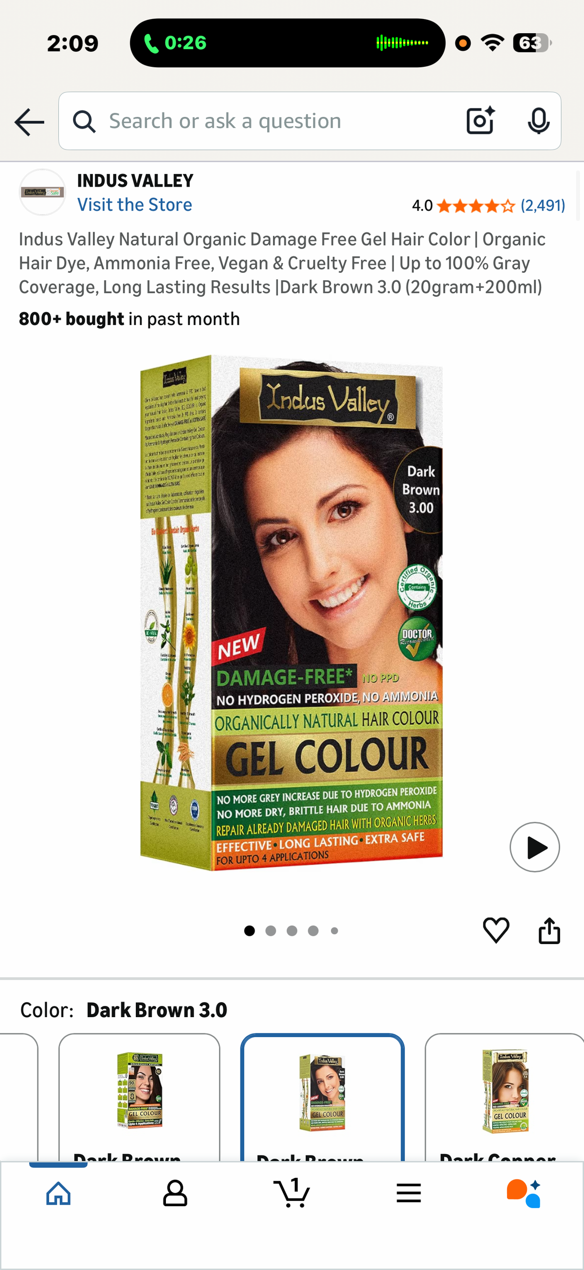 Indus Valley Natural Organic Damage Free Gel Hair Color | Organic Hair Dye, Ammonia Free, Vegan & Cruelty Free | Up to 100% Gray Coverage, Long Lasting Results - Blond Clair
