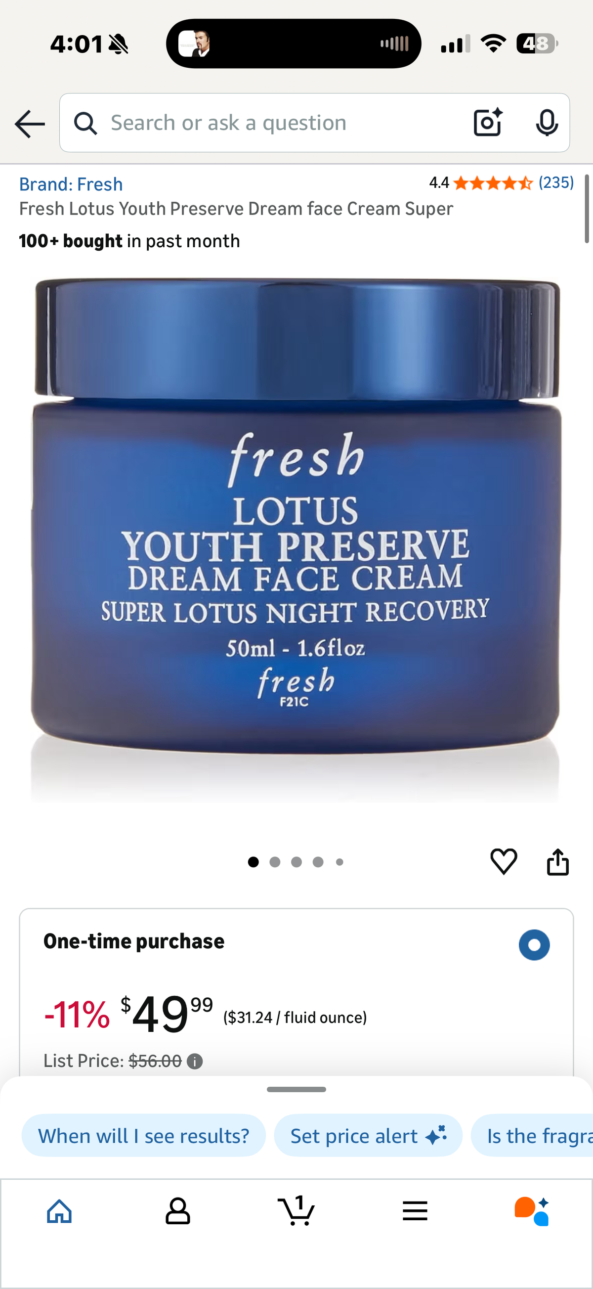 Fresh Lotus Youth Preserve Dream face Cream Super