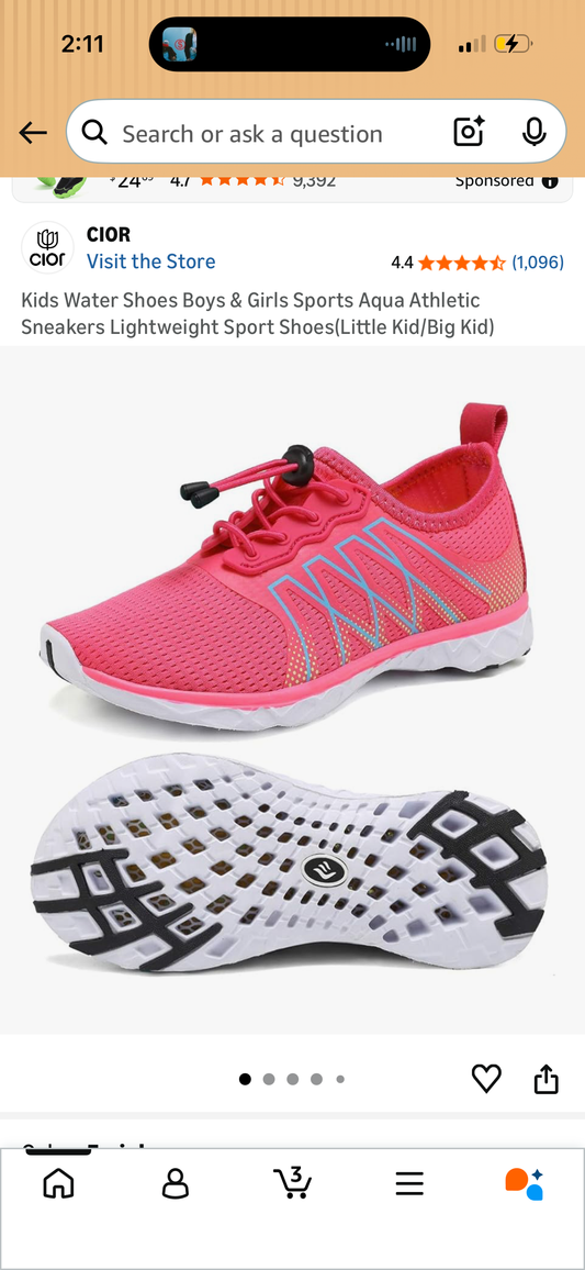 Kids Water Shoes Boys & Girls Sports Aqua Athletic Sneakers Lightweight Sport Shoes (Size 10 Toddler)