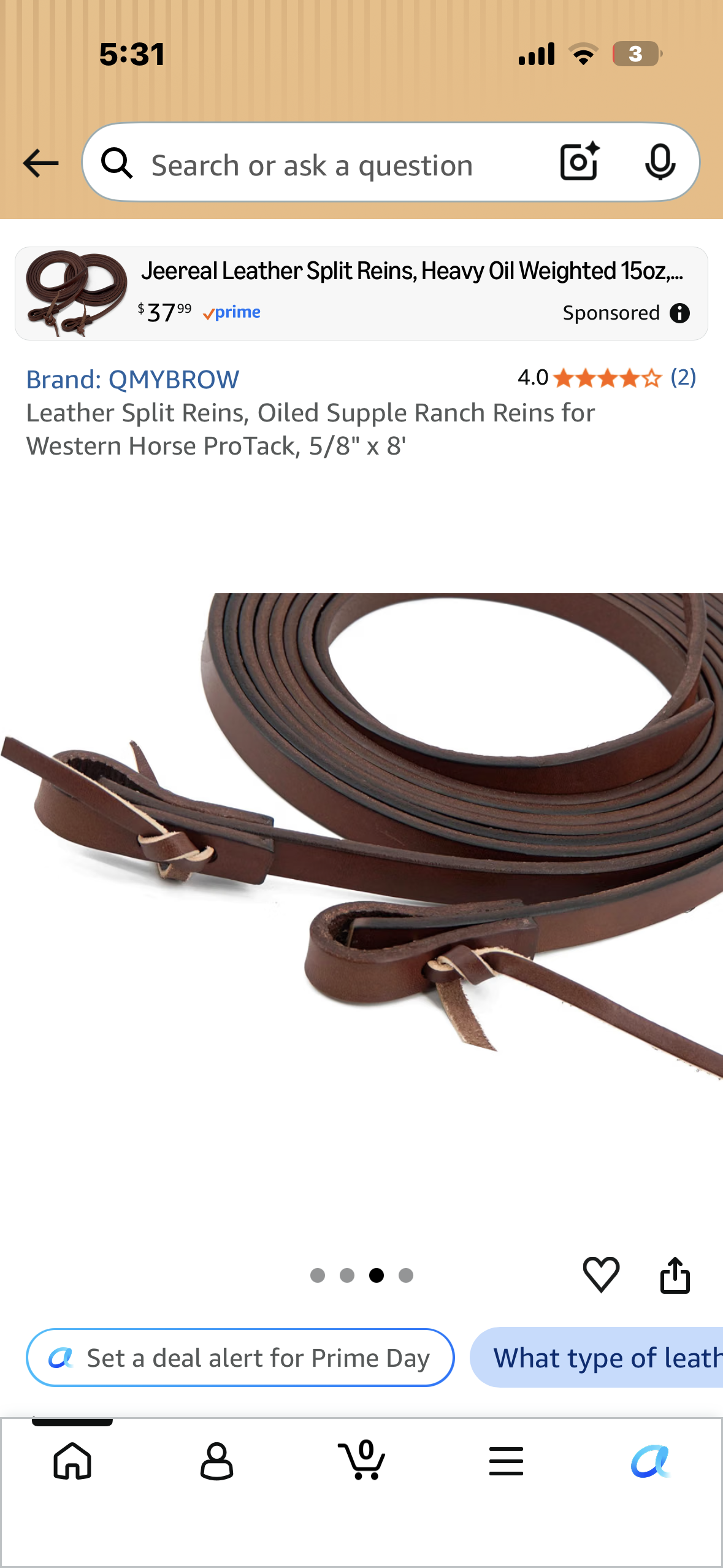 Leather Split Reins, Oiled Supple Ranch Reins for Western Horse ProTack, 5/8" × 7’