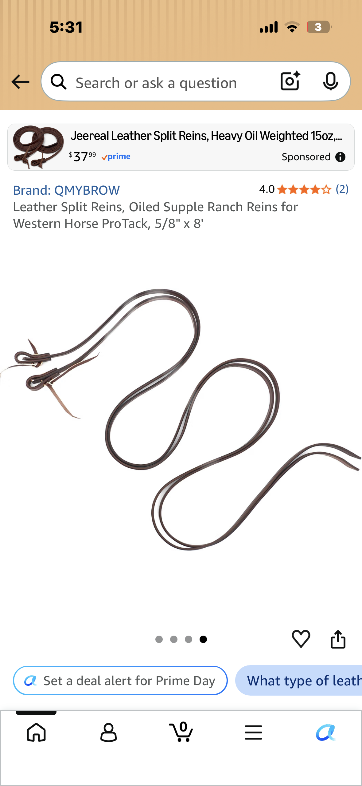 Leather Split Reins, Oiled Supple Ranch Reins for Western Horse ProTack, 5/8" × 7’