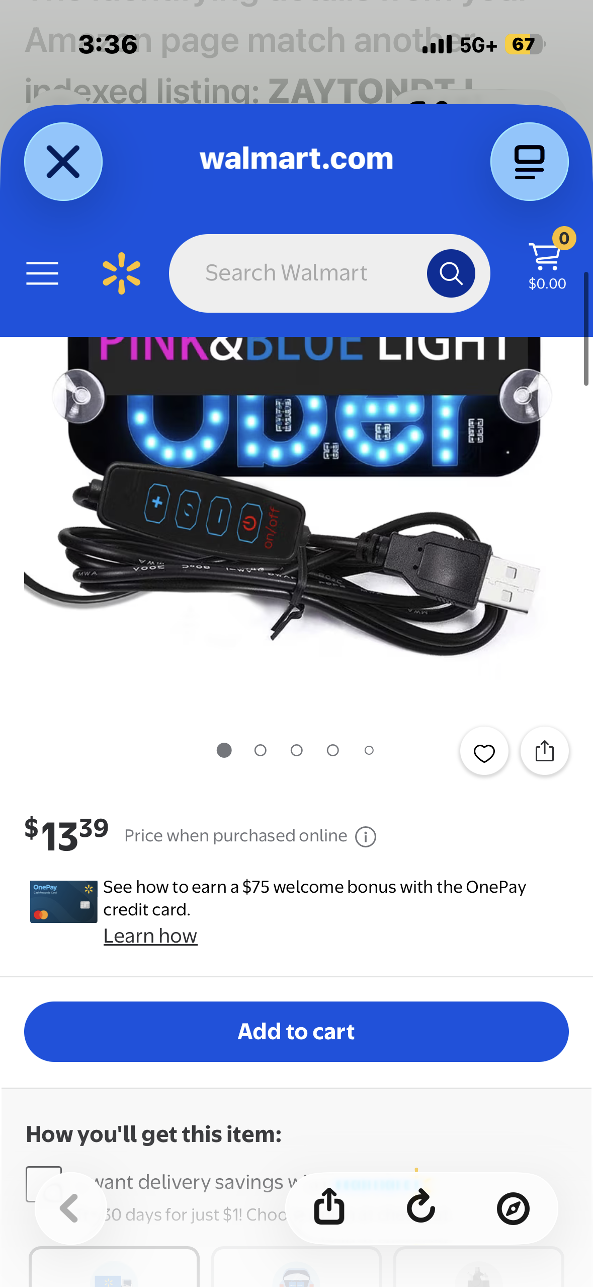 Adjusted Led Light Sign for Car, Taxi Sign Light Windshield, Glow LED Sign with Suction Cups, Flashing Hook on Car Window LED Bright Lights USB Plug (Blue/Pink)