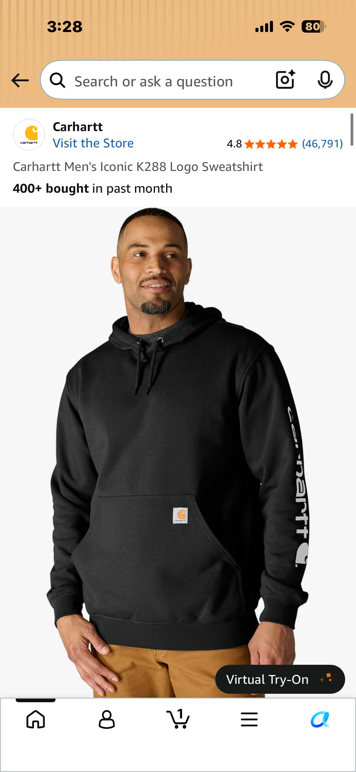 Carhartt Men's Iconic K288 Logo Sweatshirt (Size XL)