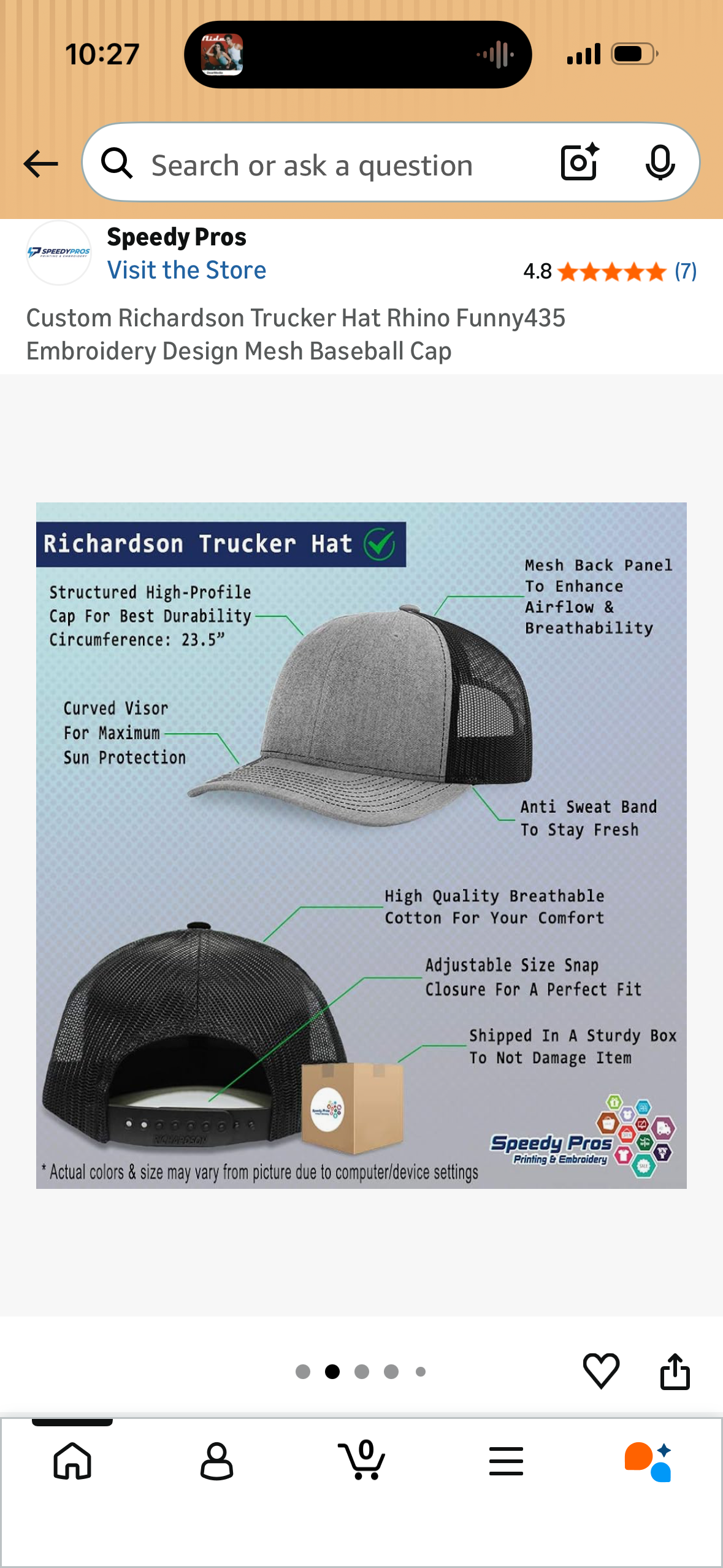 Custom Richardson Trucker Hat Rhino Funny435 Embroidery Design Mesh Baseball Cap