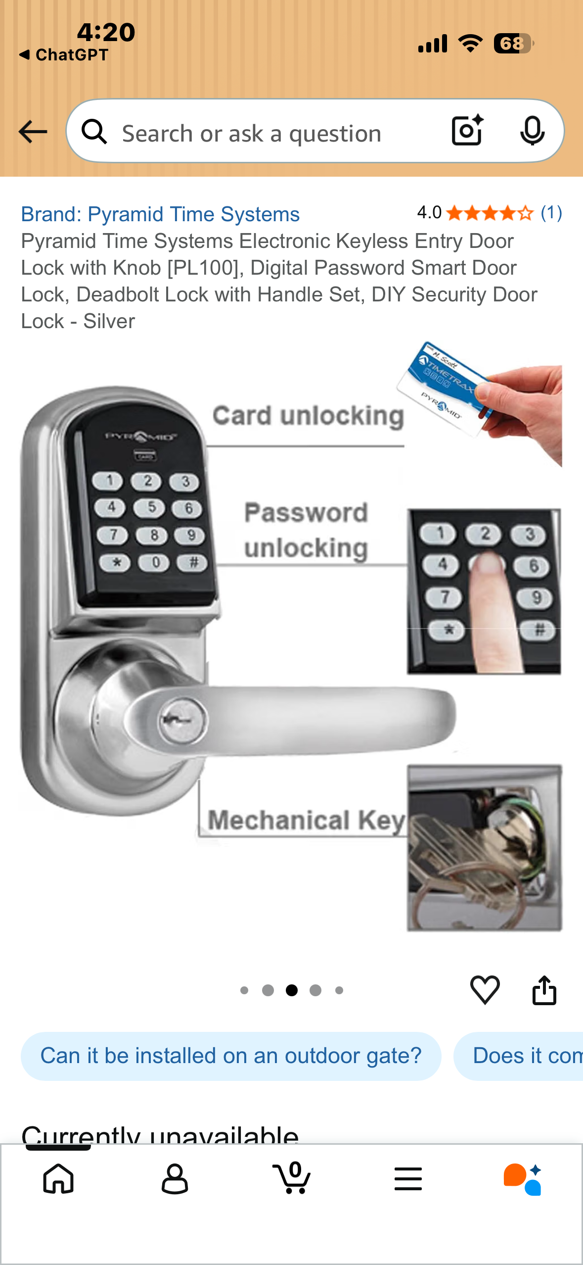 Pyramid PL100 Electronic Digital Door Lock Keypad RFID Proximity Commercial