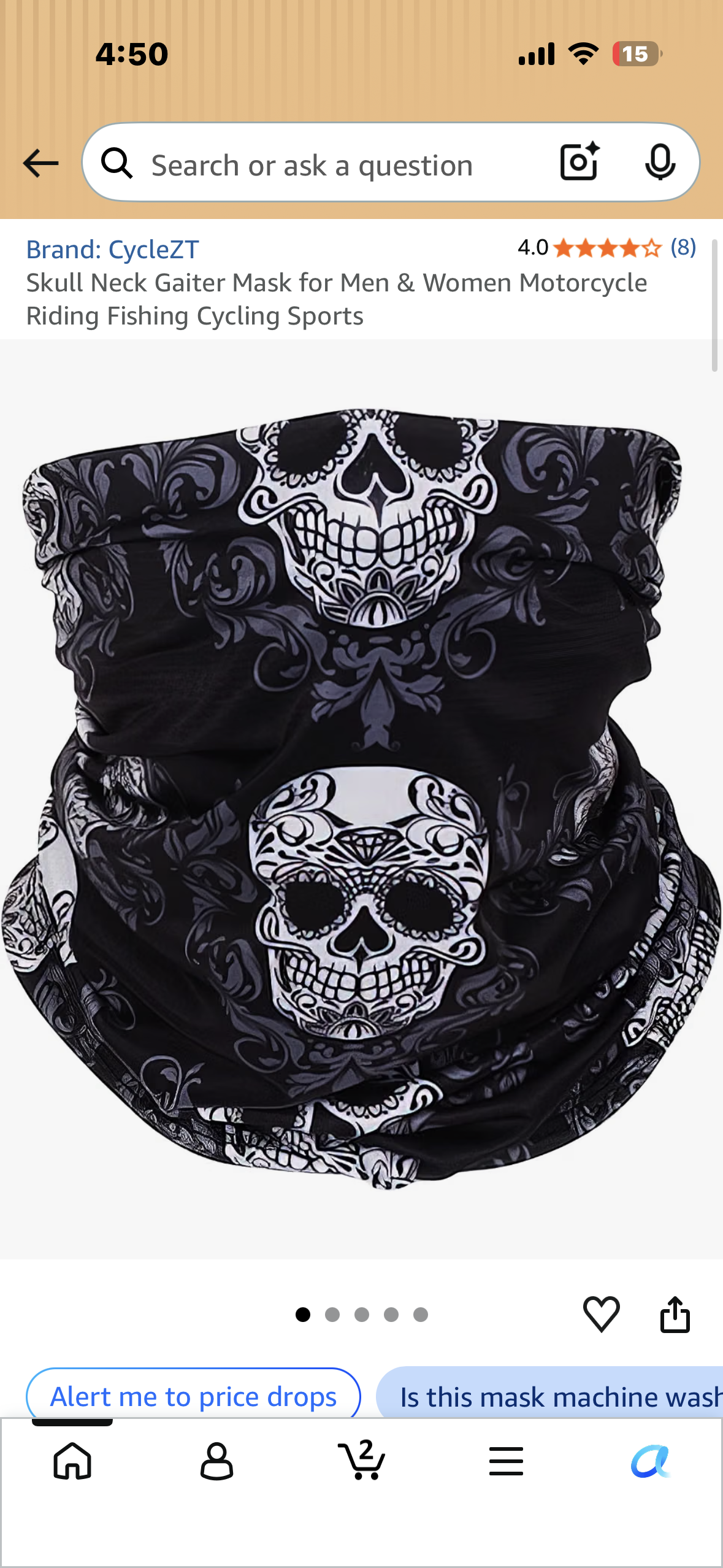 Skull Neck Gaiter Mask for Men & Women Motorcycle Riding Fishing Cycling Sports