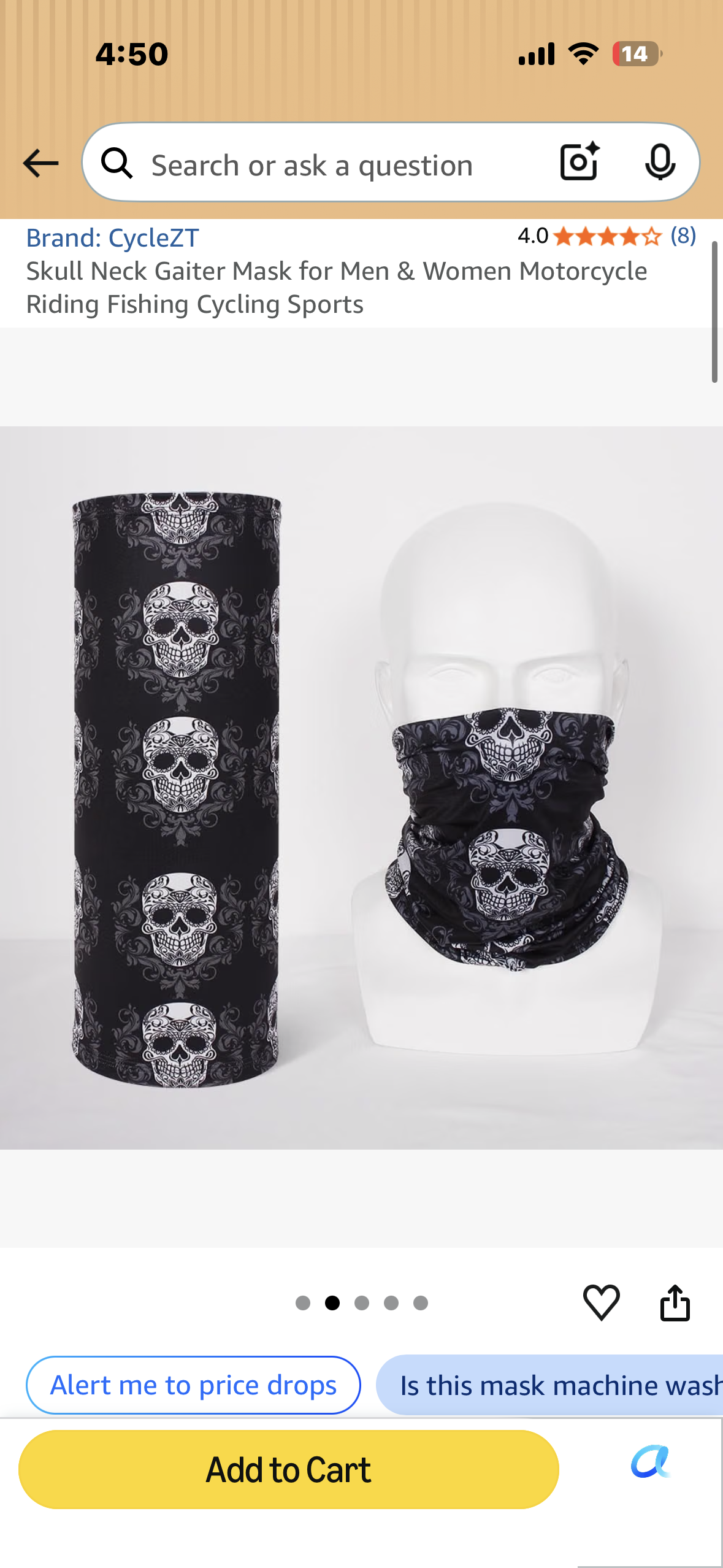 Skull Neck Gaiter Mask for Men & Women Motorcycle Riding Fishing Cycling Sports