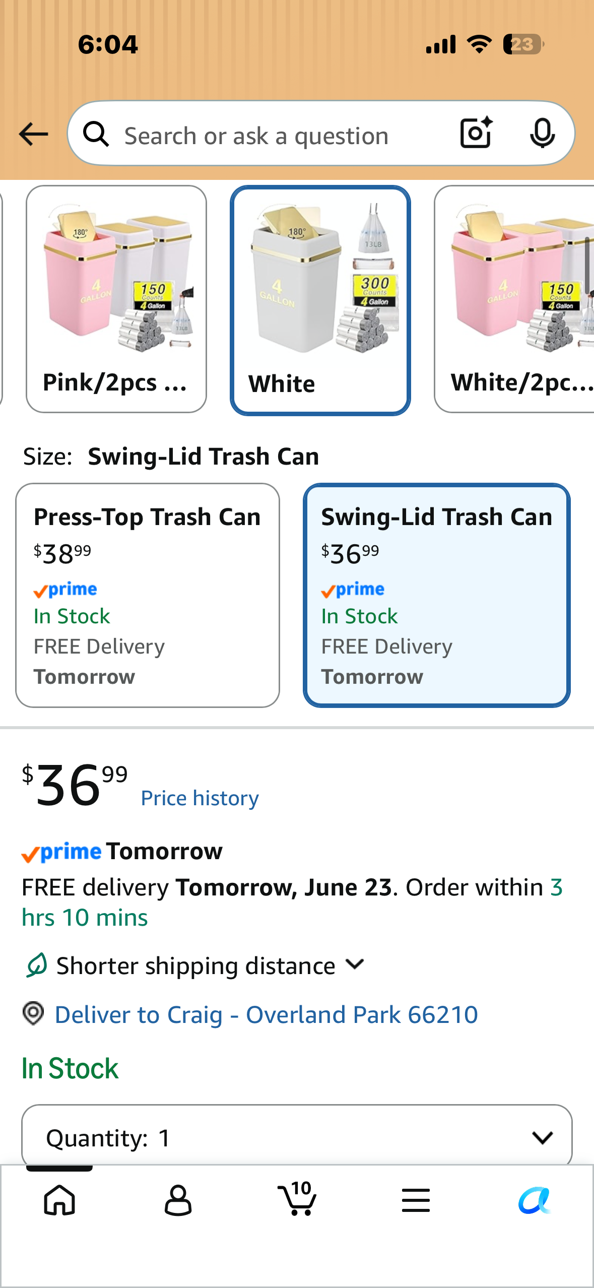 Bathroom Trash Can with Lid, 4 Gallon Small Trash Can with 300 Count Trash Bags for Kitchen, Bedroom, Office, Bathroom, Dorm
