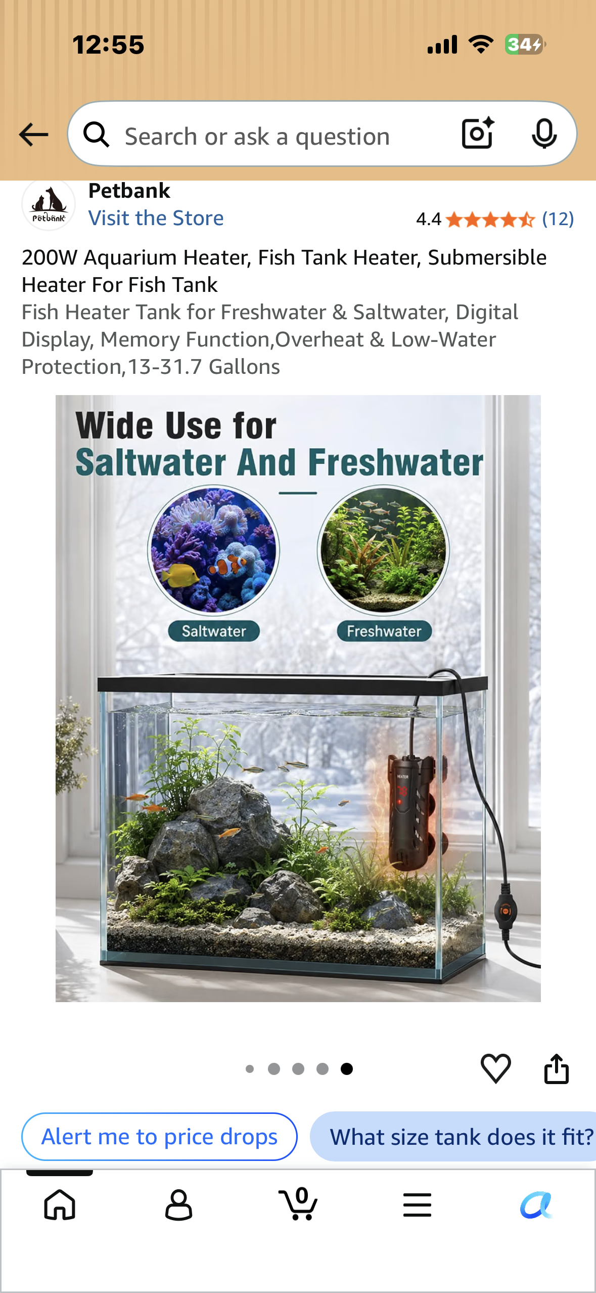 200W Aquarium Heater, Fish Tank Heater, Submersible Heater For Fish Tank