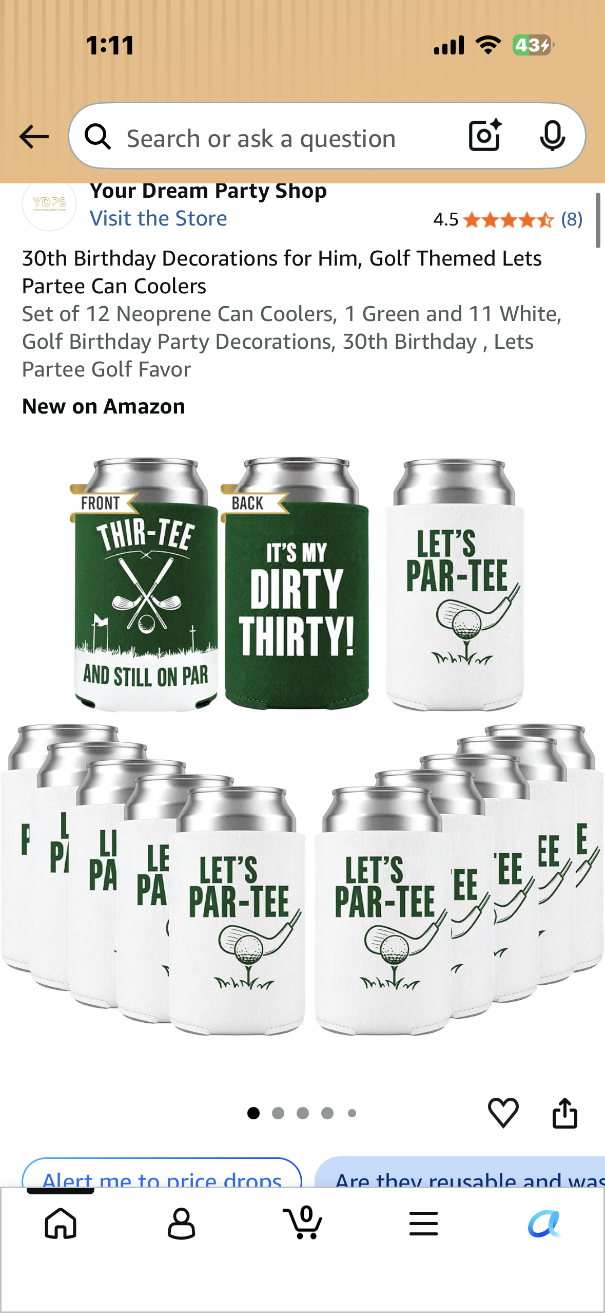 30th Birthday Decorations, Golf Themed Lets Partee Can Coolers, Set of 12 Neoprene Can Coolers