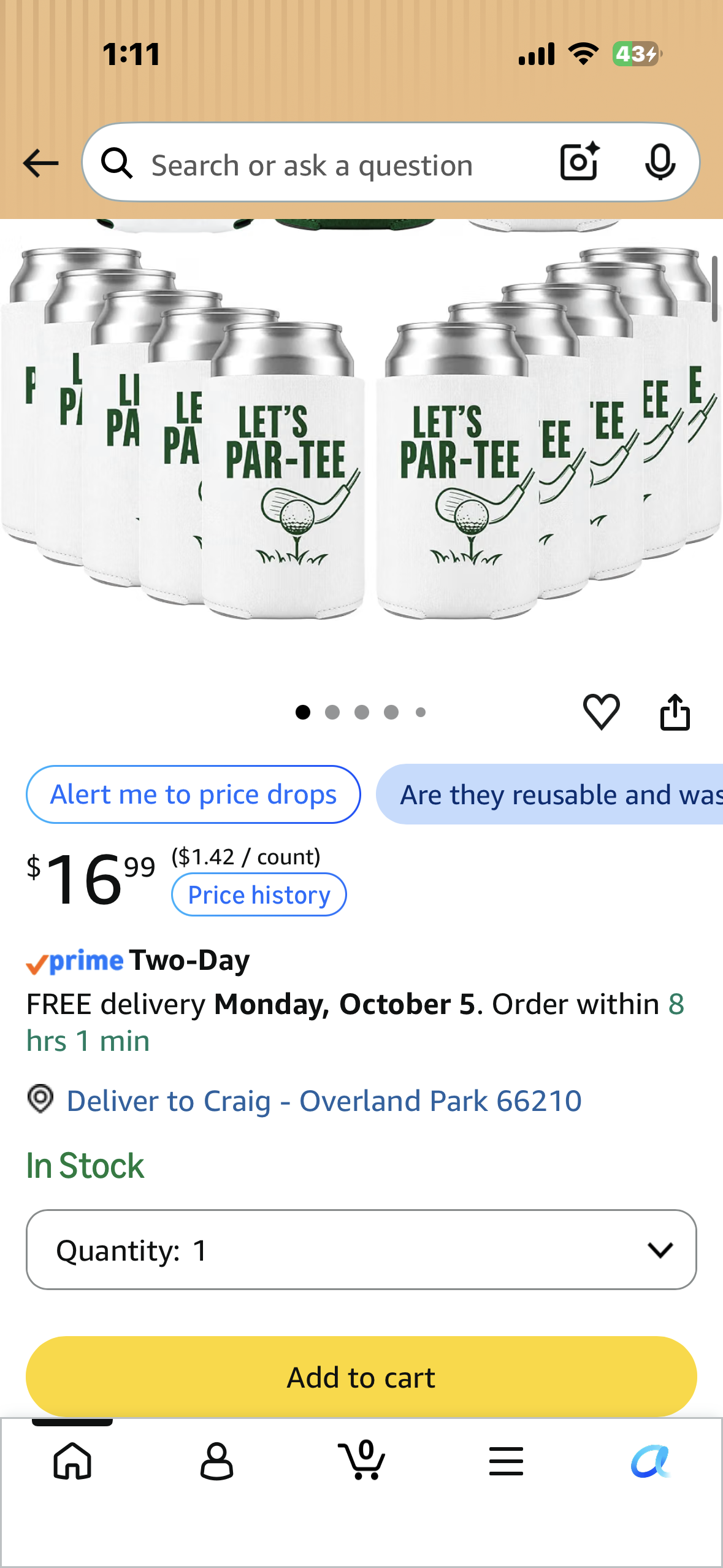30th Birthday Decorations, Golf Themed Lets Partee Can Coolers, Set of 12 Neoprene Can Coolers
