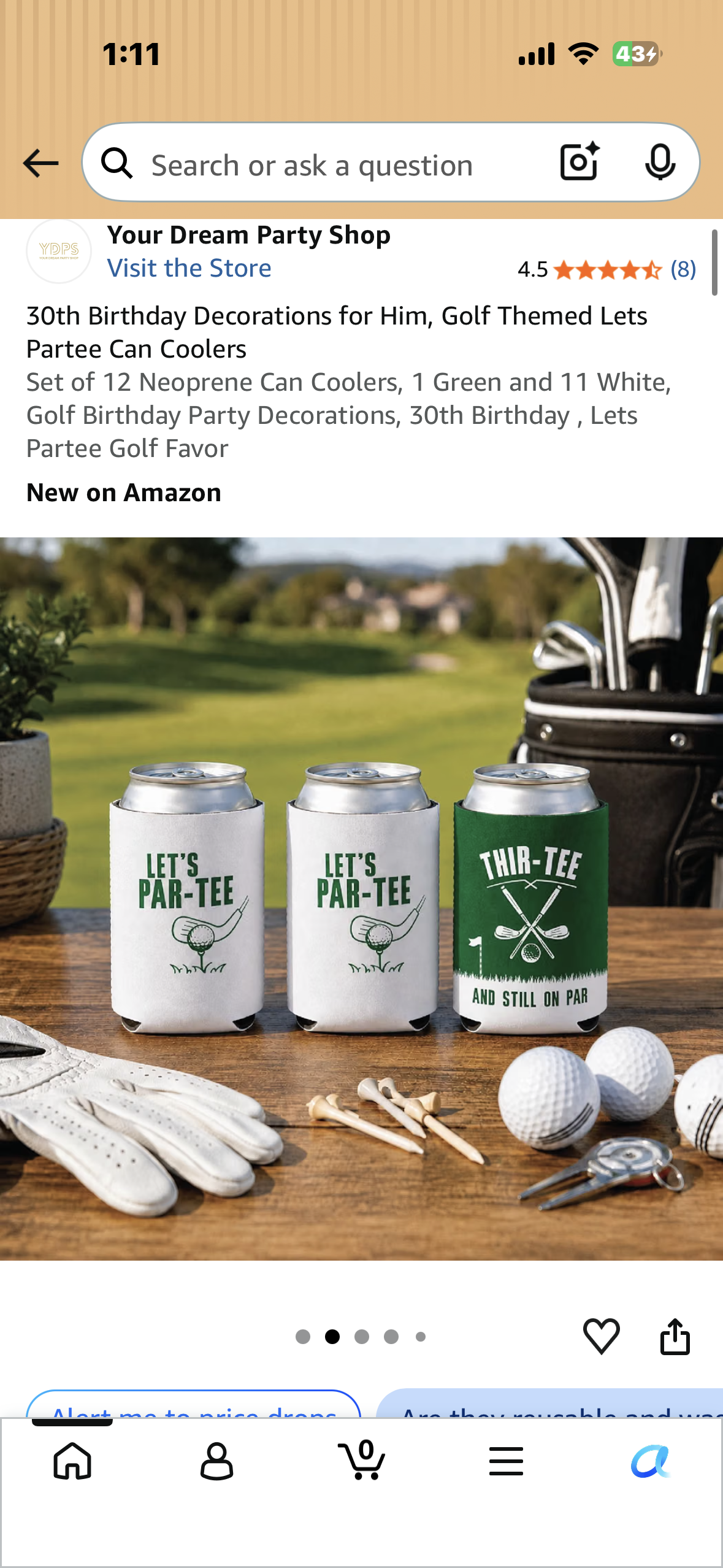 30th Birthday Decorations, Golf Themed Lets Partee Can Coolers, Set of 12 Neoprene Can Coolers