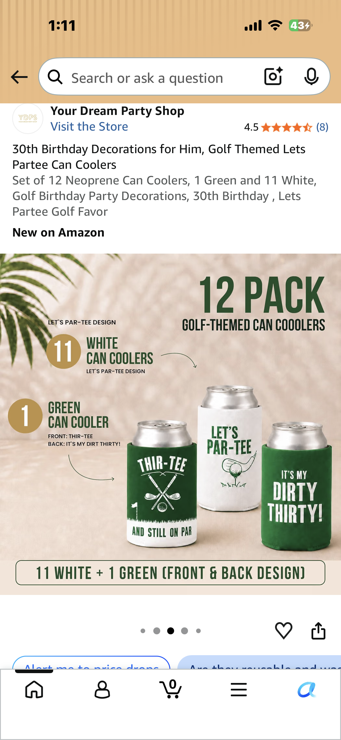 30th Birthday Decorations, Golf Themed Lets Partee Can Coolers, Set of 12 Neoprene Can Coolers