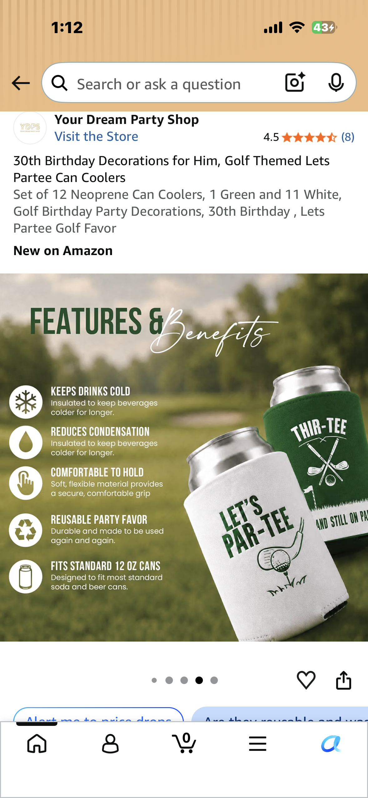 30th Birthday Decorations, Golf Themed Lets Partee Can Coolers, Set of 12 Neoprene Can Coolers