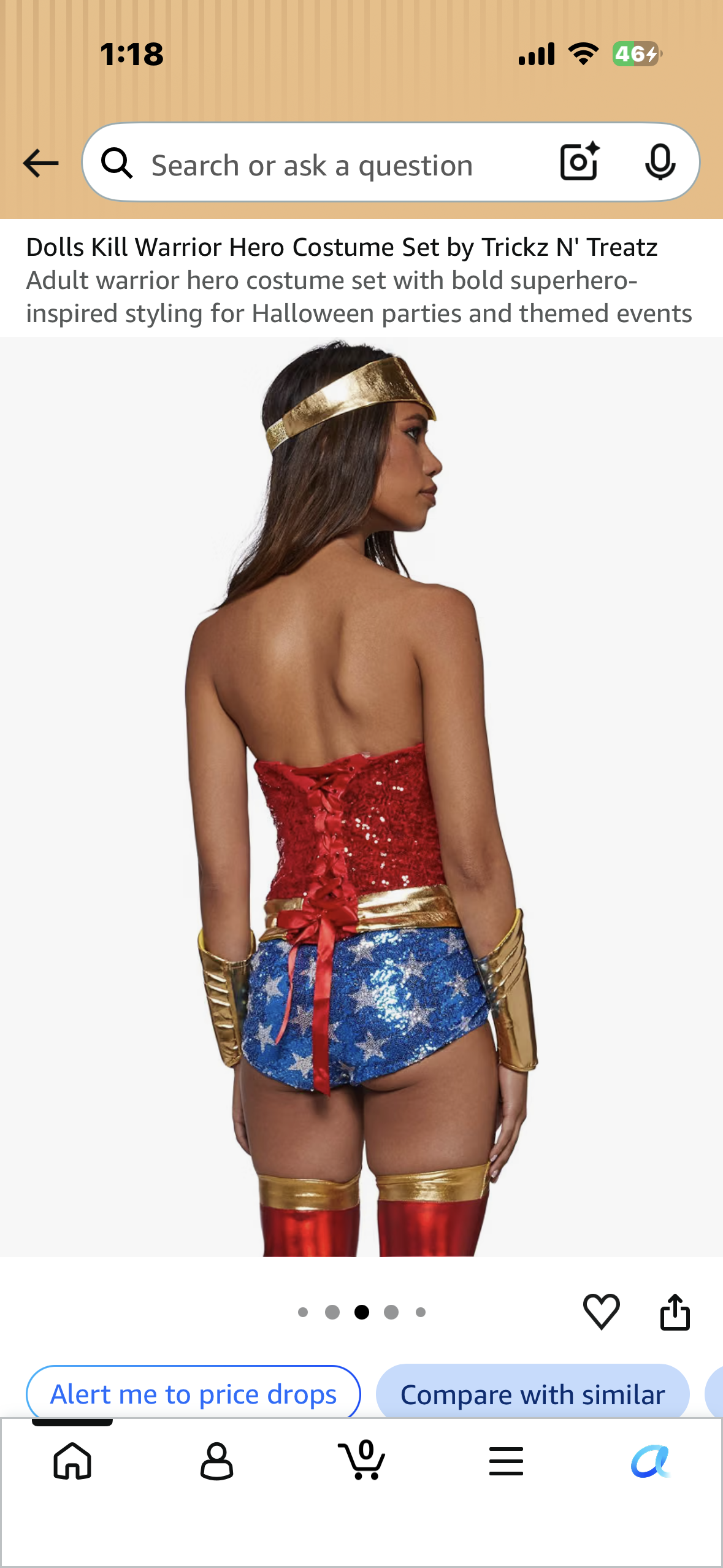 Dolls Kill Warrior Hero Costume Set by Trickz N' Treatz (Size Medium)