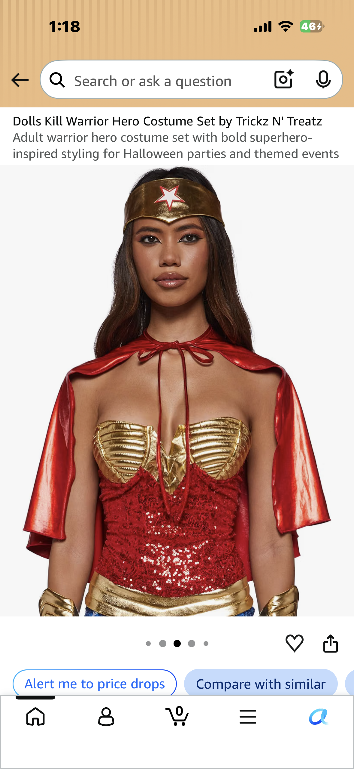 Dolls Kill Warrior Hero Costume Set by Trickz N' Treatz (Size Medium)