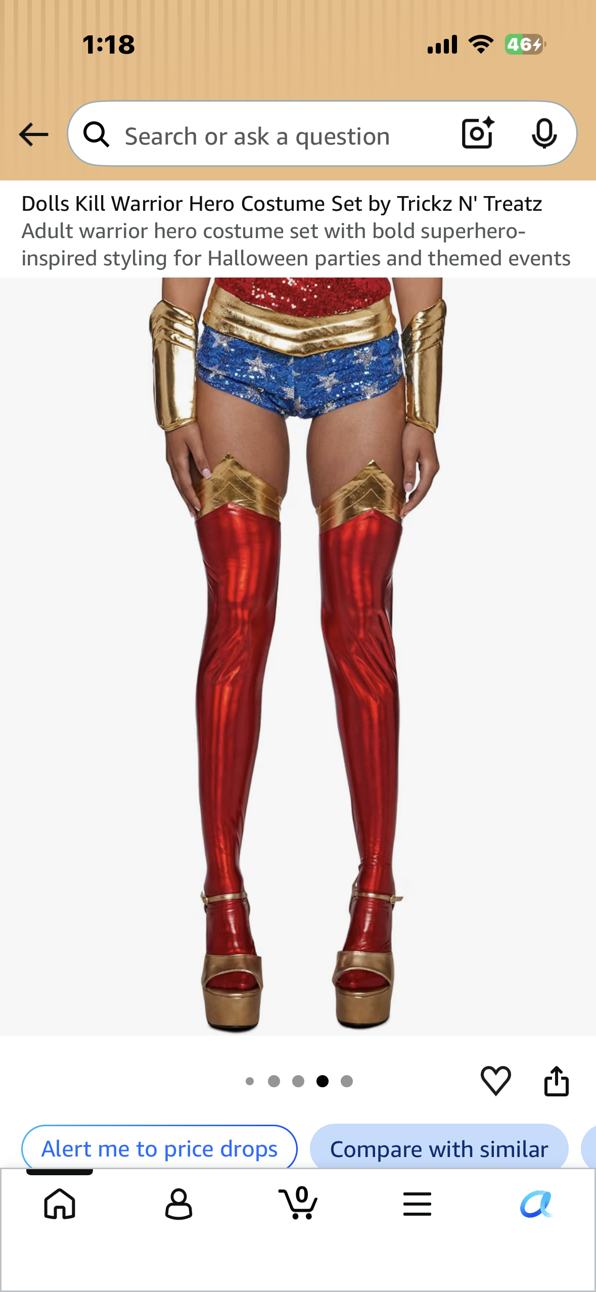 Dolls Kill Warrior Hero Costume Set by Trickz N' Treatz (Size Medium)