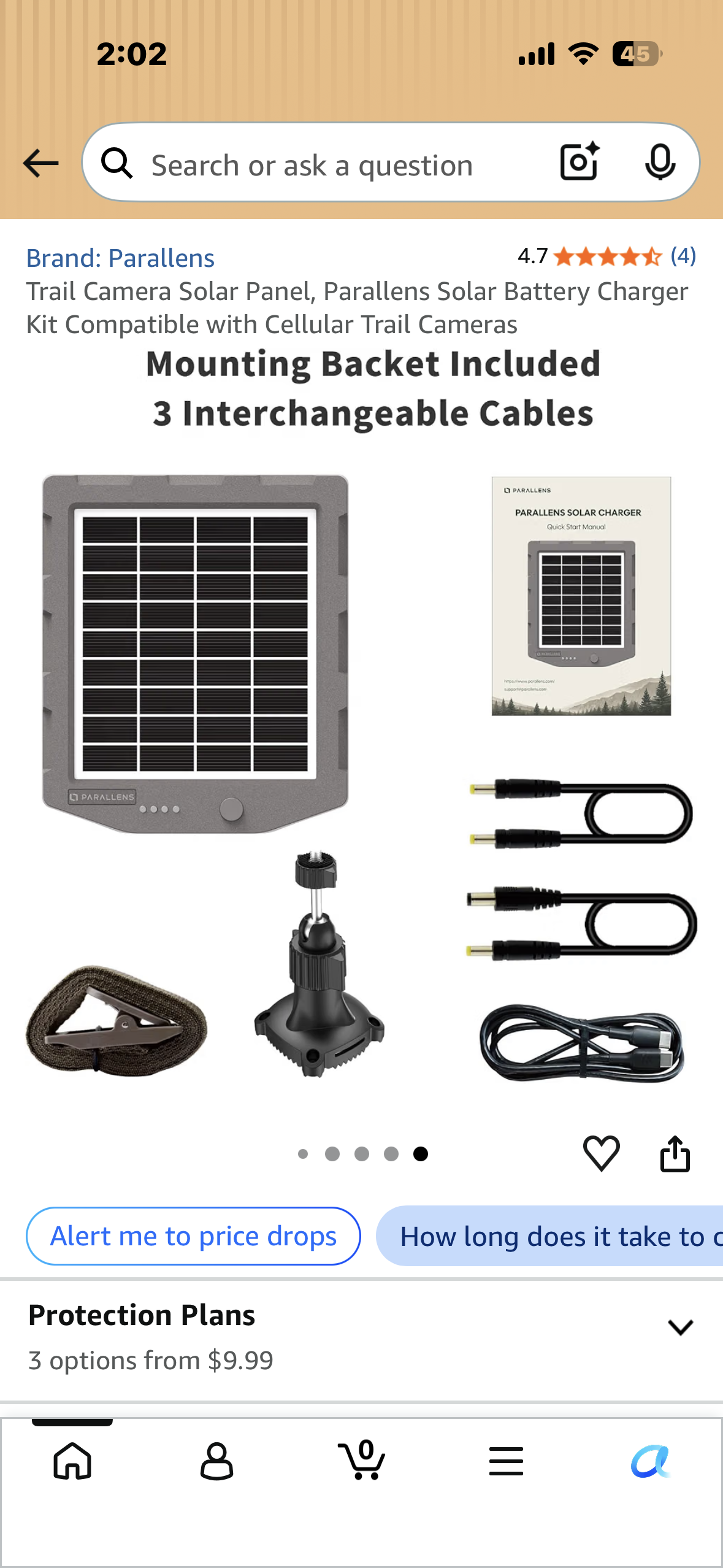 Trail Camera Solar Panel, Parallens Solar Battery Charger Kit