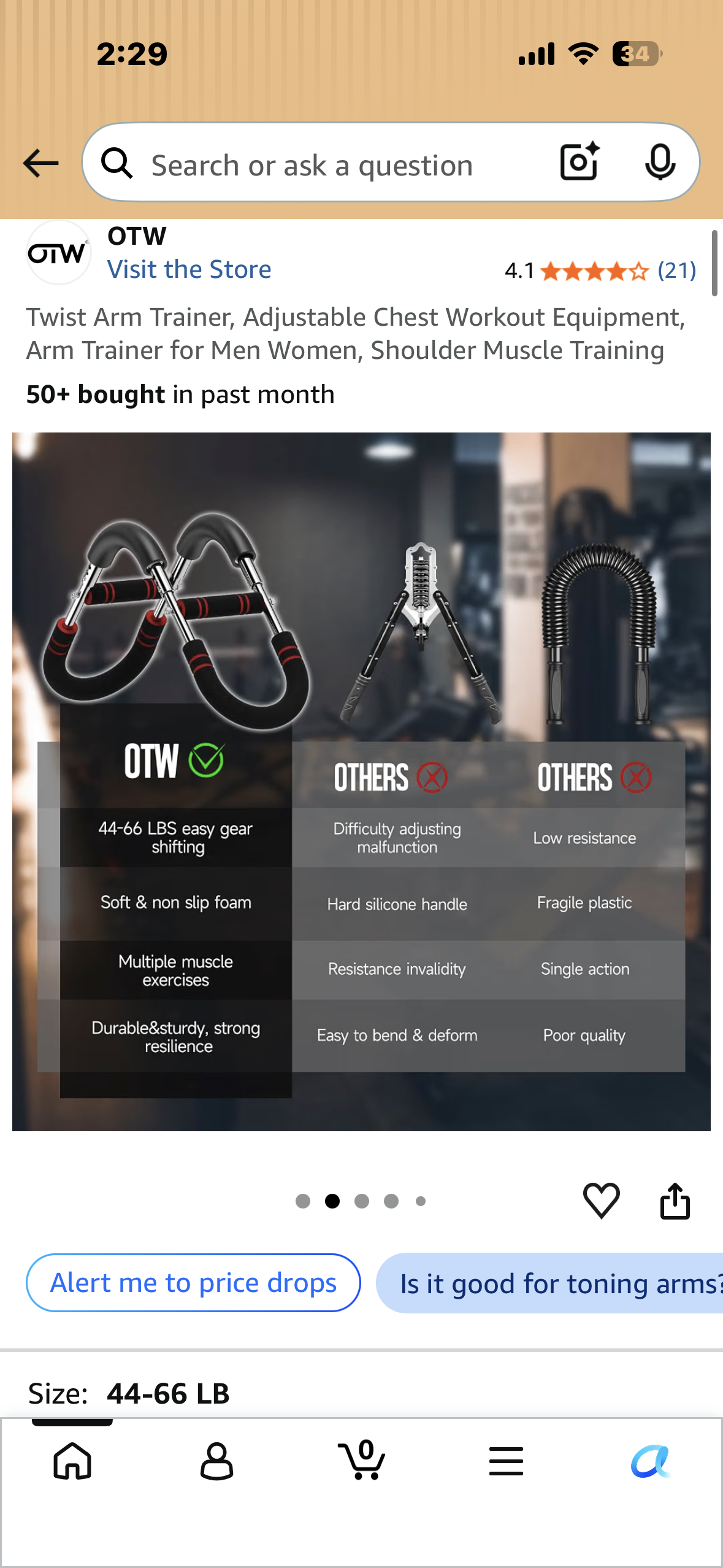 Twist Arm Trainer, Adjustable Chest Workout Equipment