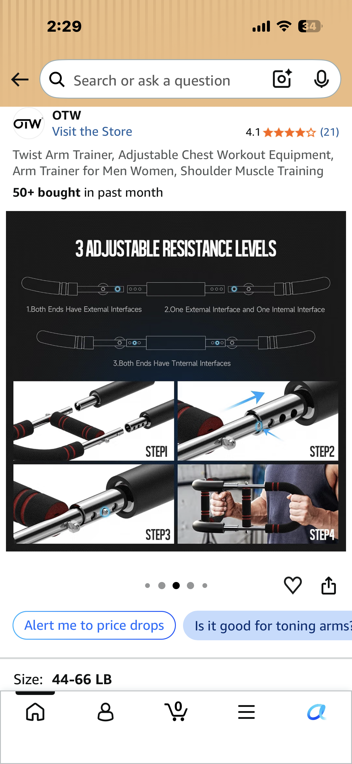 Twist Arm Trainer, Adjustable Chest Workout Equipment