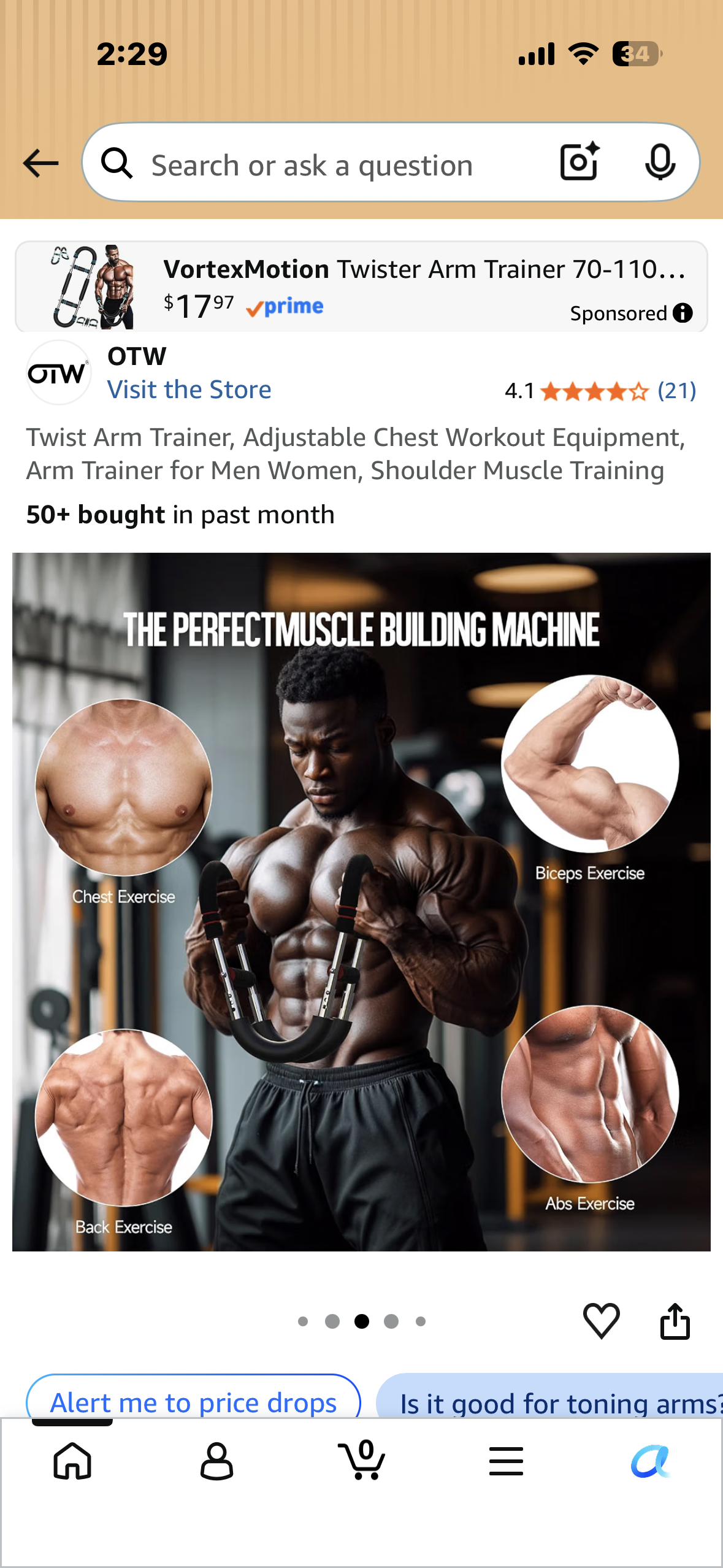 Twist Arm Trainer, Adjustable Chest Workout Equipment