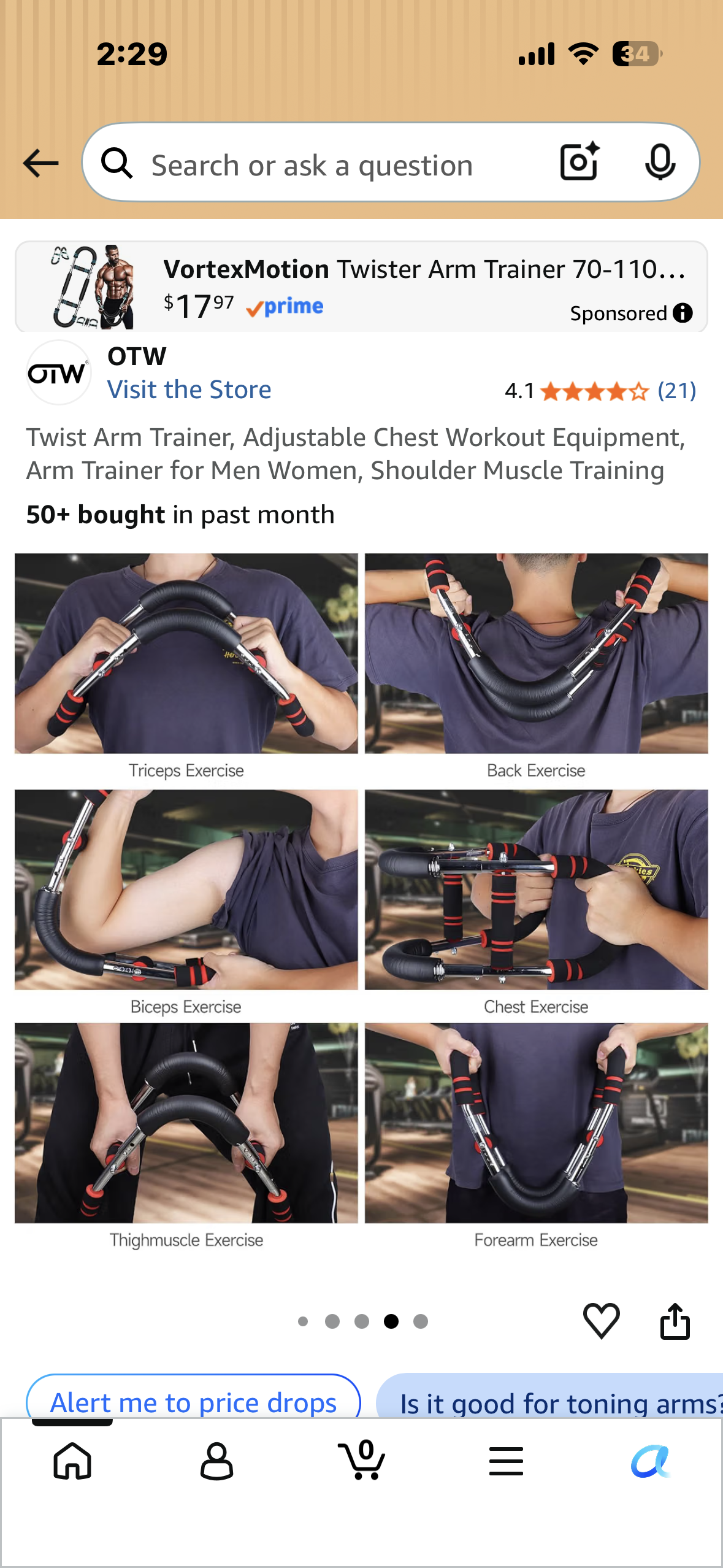 Twist Arm Trainer, Adjustable Chest Workout Equipment