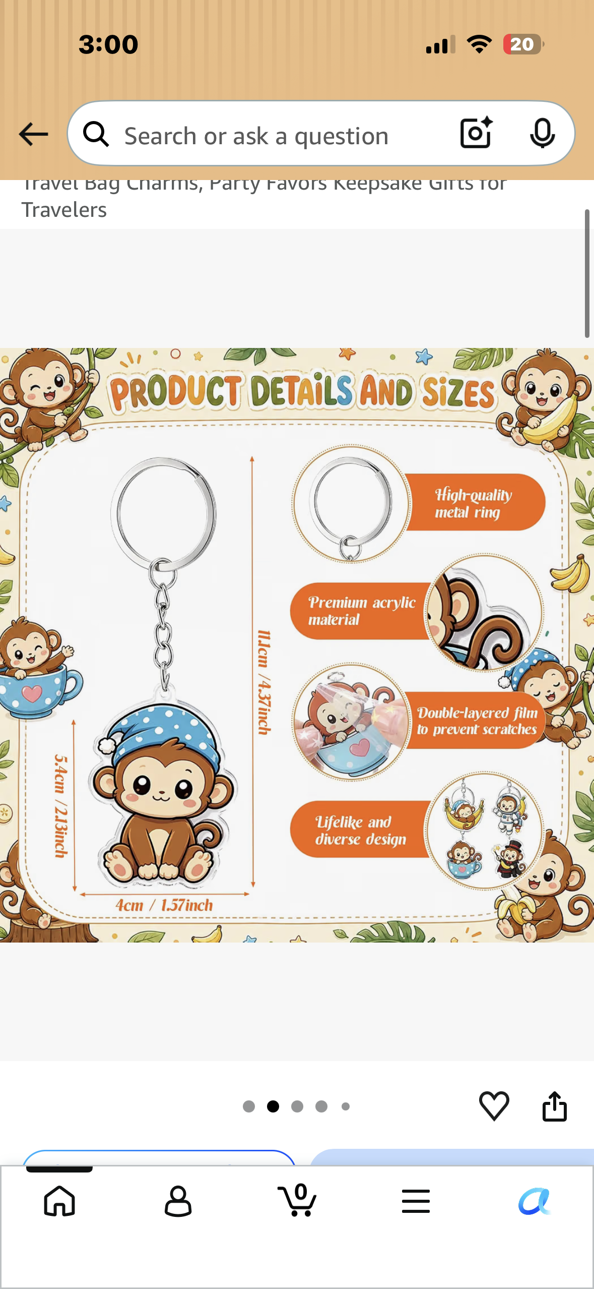 24 Pack Monkey Acrylic Keychains