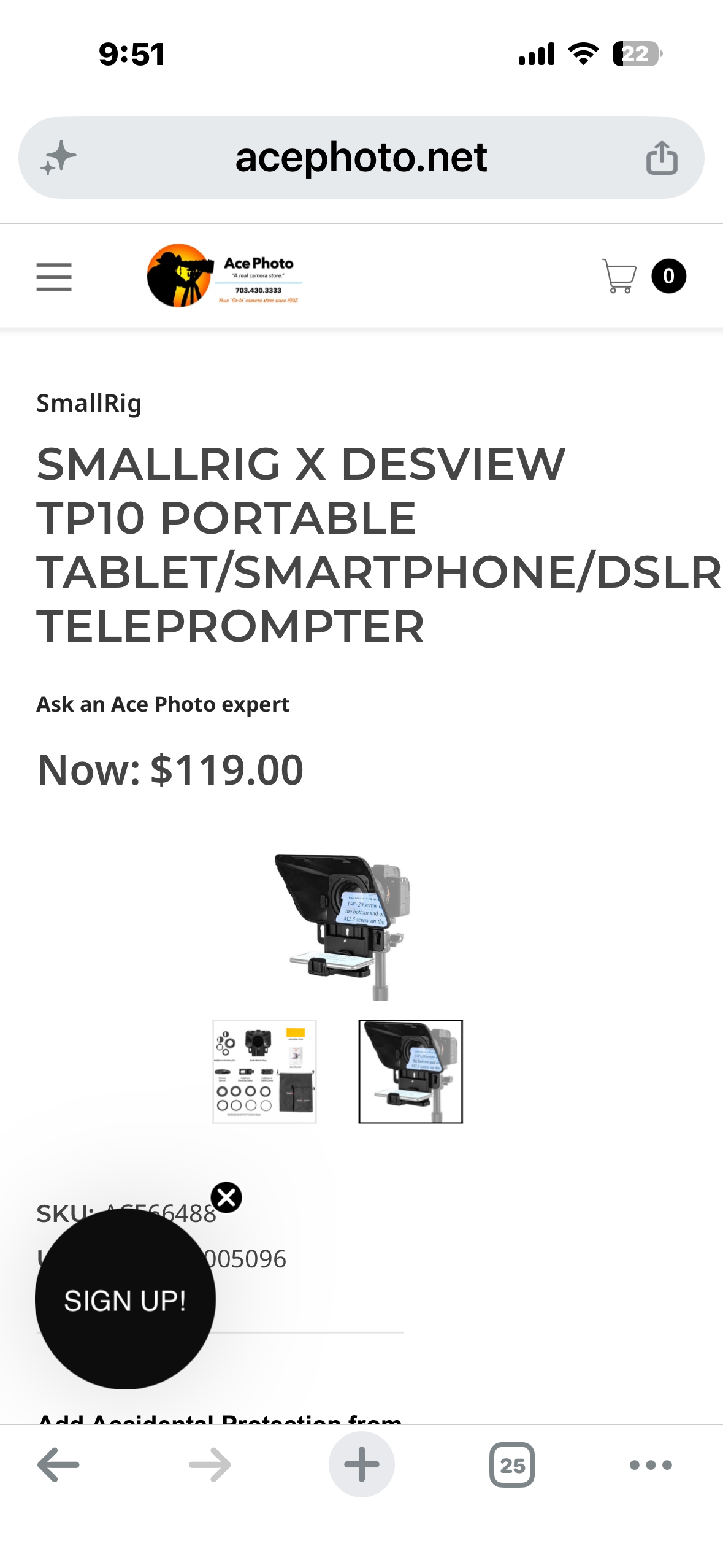 SmallRig Teleprompter for iPad / 11" Tablet/Smartphone/DSLR Cameras with Remote Control, APP Compatible with iOS/Android for Online Teaching/Vlogger/Live Streaming