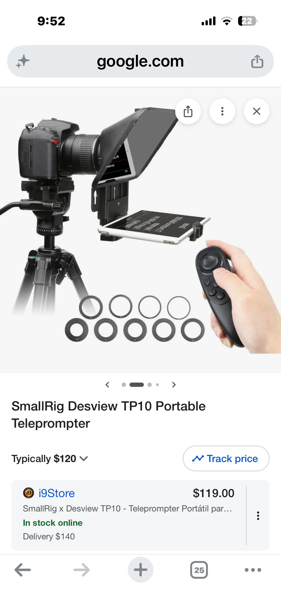 SmallRig Teleprompter for iPad / 11" Tablet/Smartphone/DSLR Cameras with Remote Control, APP Compatible with iOS/Android for Online Teaching/Vlogger/Live Streaming
