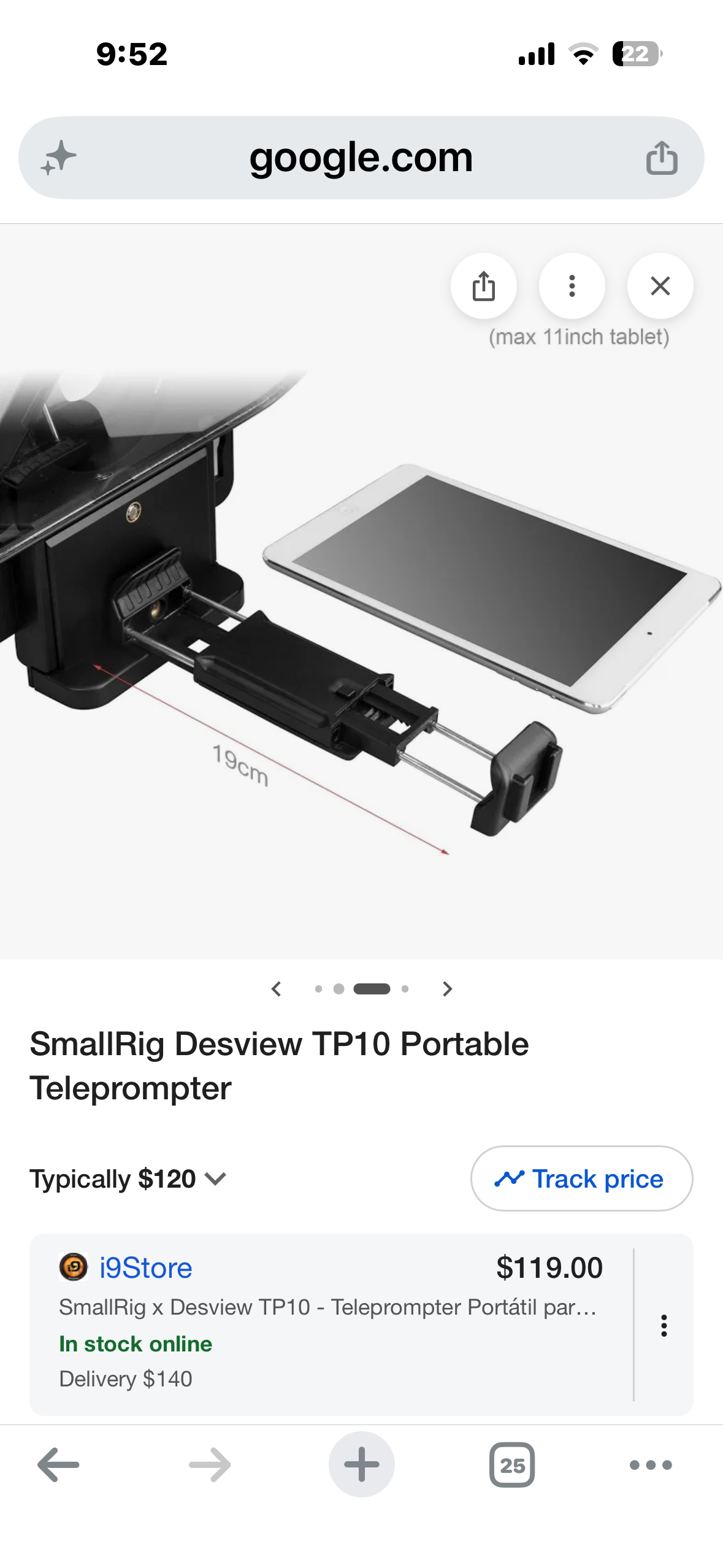 SmallRig Teleprompter for iPad / 11" Tablet/Smartphone/DSLR Cameras with Remote Control, APP Compatible with iOS/Android for Online Teaching/Vlogger/Live Streaming