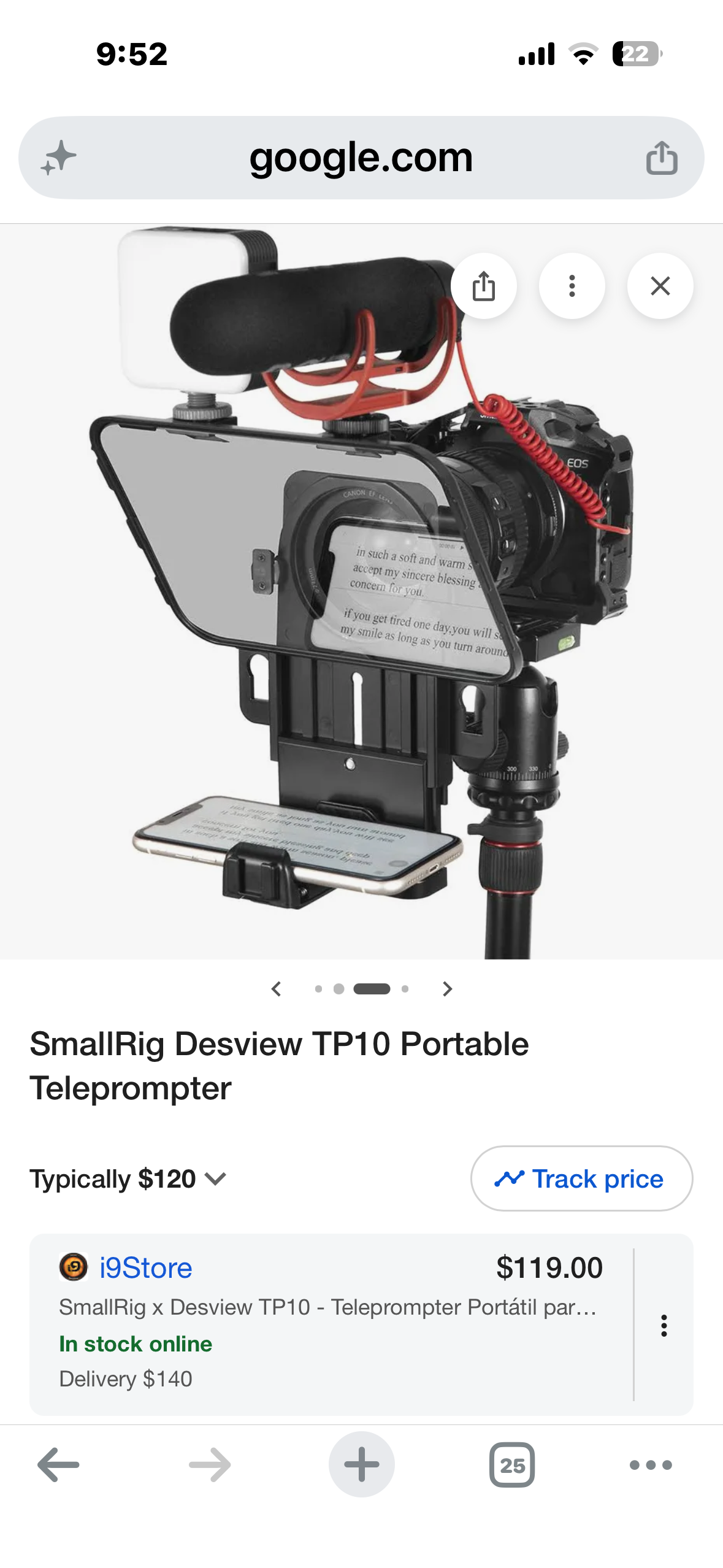 SmallRig Teleprompter for iPad / 11" Tablet/Smartphone/DSLR Cameras with Remote Control, APP Compatible with iOS/Android for Online Teaching/Vlogger/Live Streaming