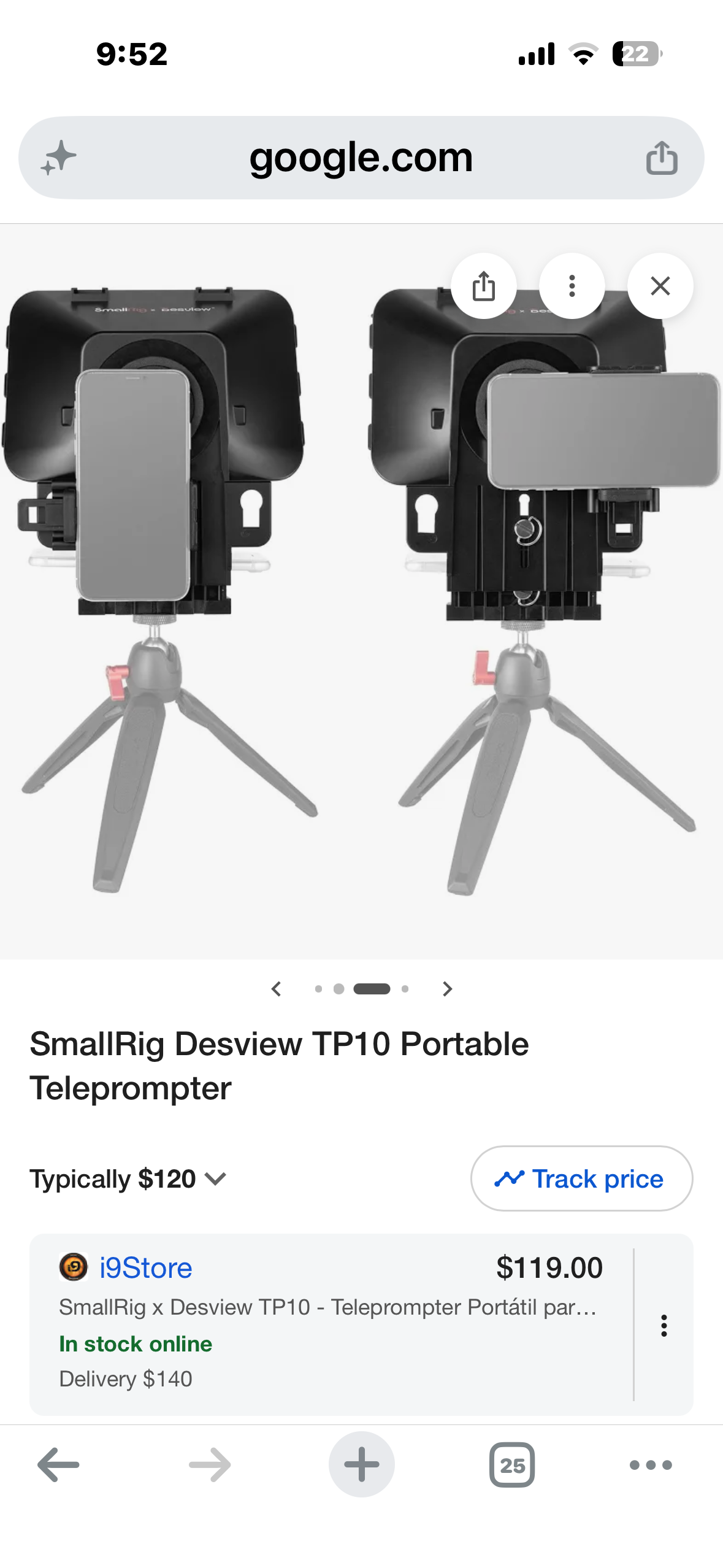 SmallRig Teleprompter for iPad / 11" Tablet/Smartphone/DSLR Cameras with Remote Control, APP Compatible with iOS/Android for Online Teaching/Vlogger/Live Streaming