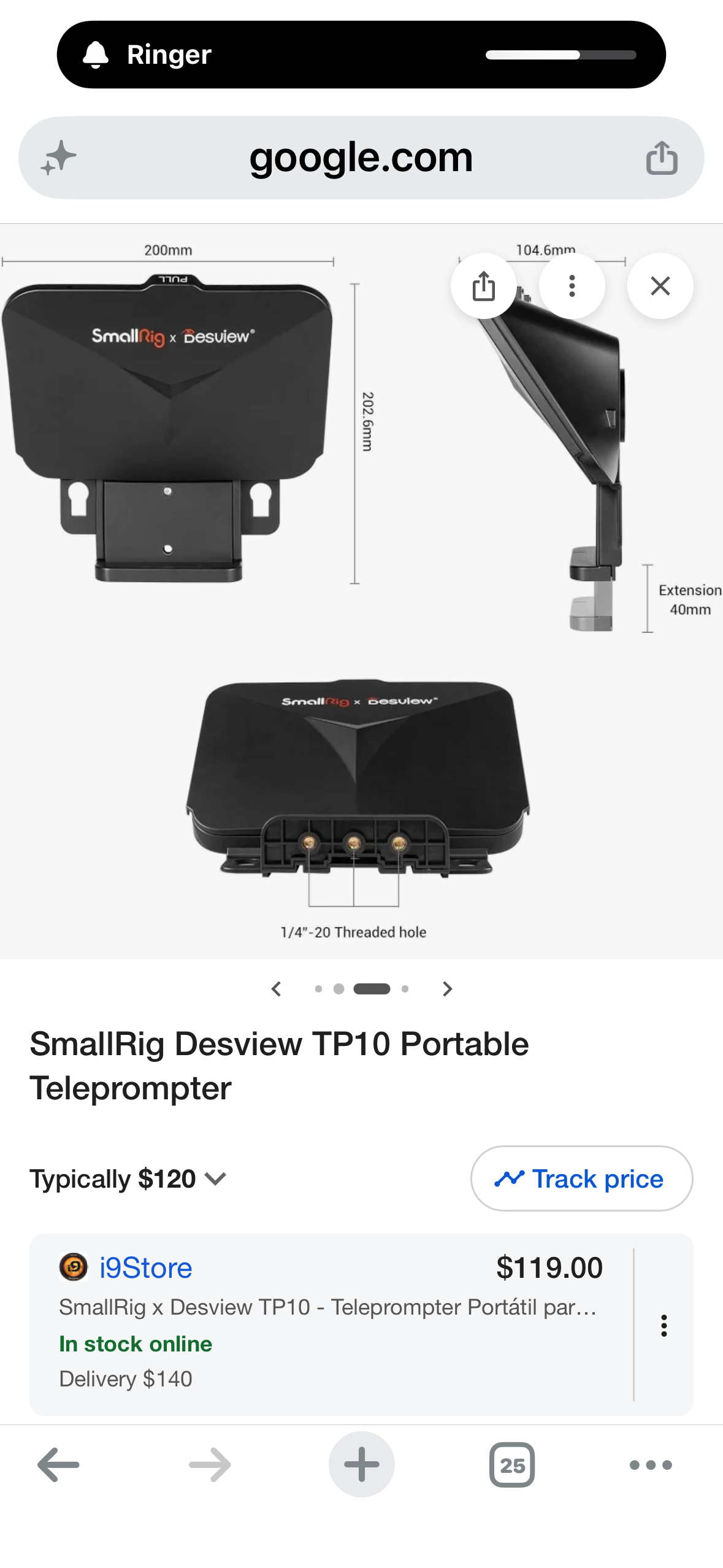 SmallRig Teleprompter for iPad / 11" Tablet/Smartphone/DSLR Cameras with Remote Control, APP Compatible with iOS/Android for Online Teaching/Vlogger/Live Streaming