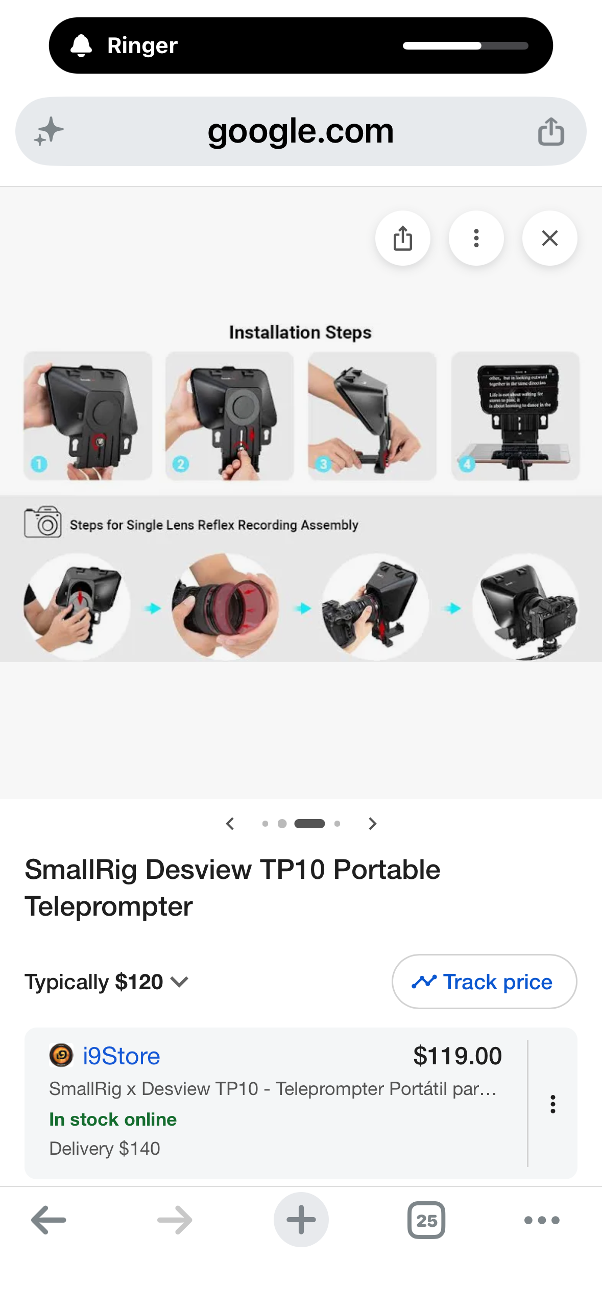 SmallRig Teleprompter for iPad / 11" Tablet/Smartphone/DSLR Cameras with Remote Control, APP Compatible with iOS/Android for Online Teaching/Vlogger/Live Streaming