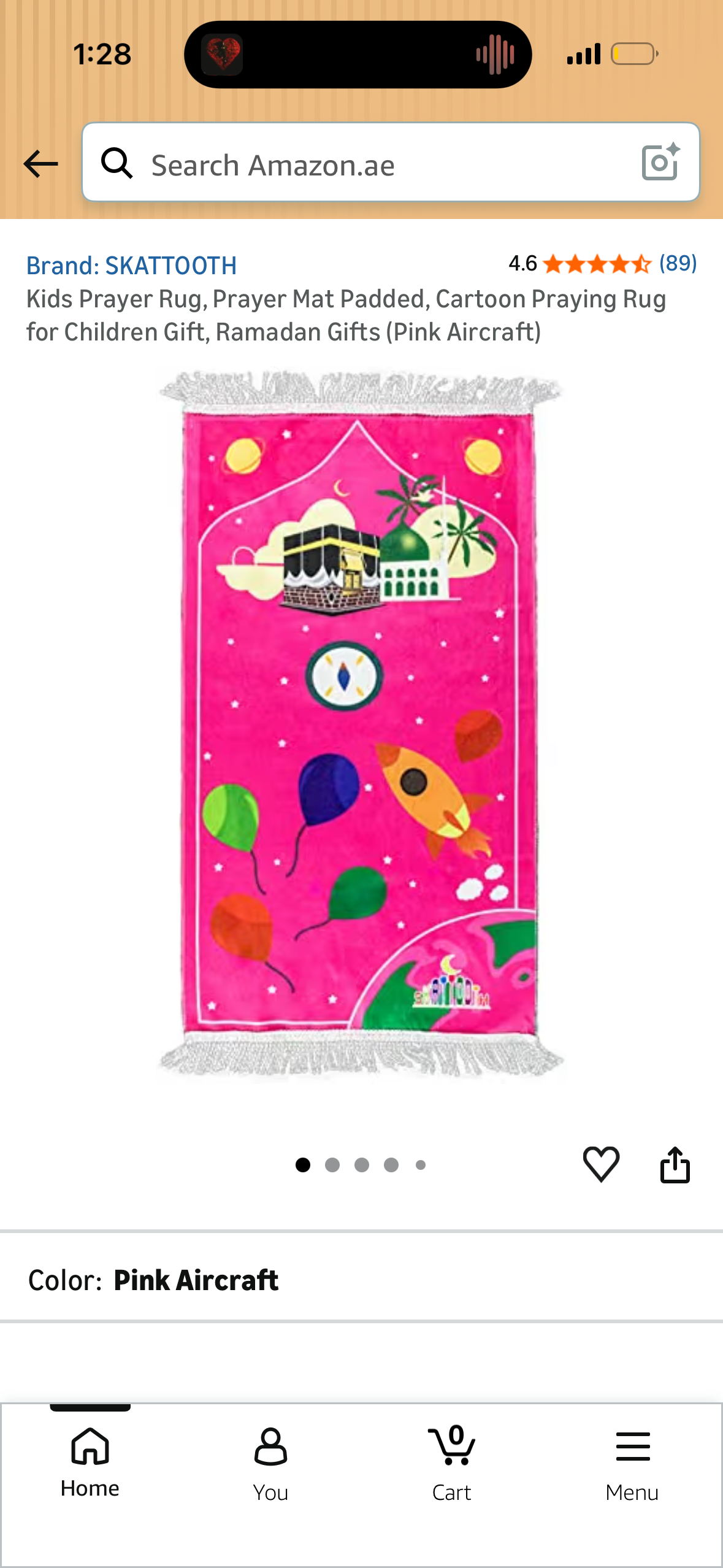 Kids Prayer Rug, Prayer Mat Padded, Cartoon Praying Rug for Children Gift, Ramadan Gifts (Pink Aircraft)