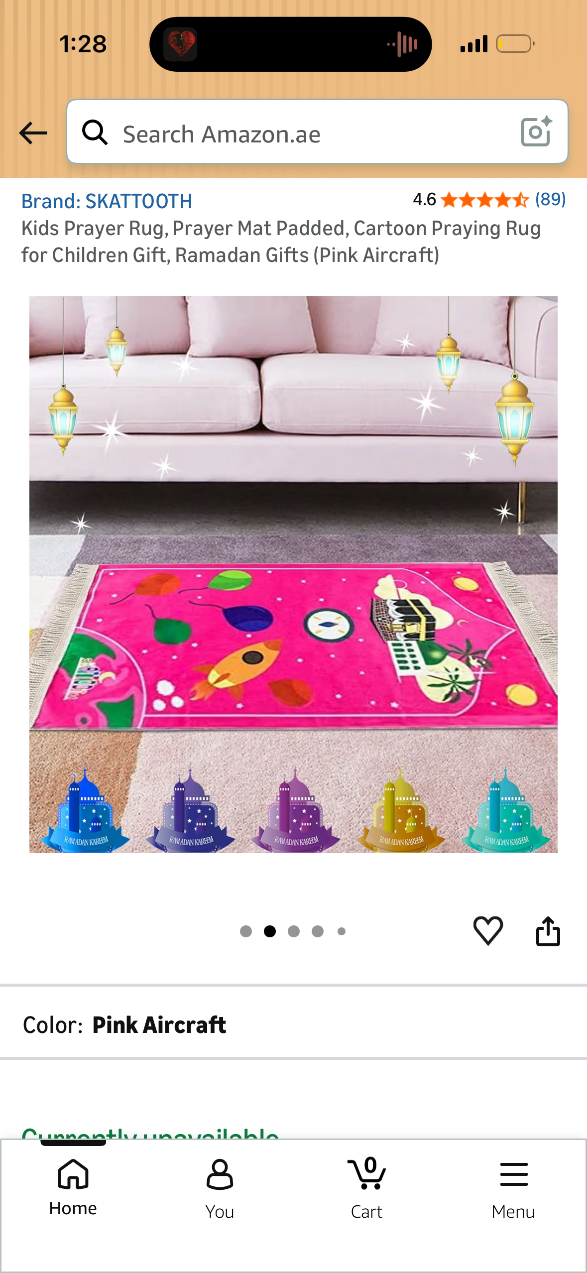 Kids Prayer Rug, Prayer Mat Padded, Cartoon Praying Rug for Children Gift, Ramadan Gifts (Pink Aircraft)